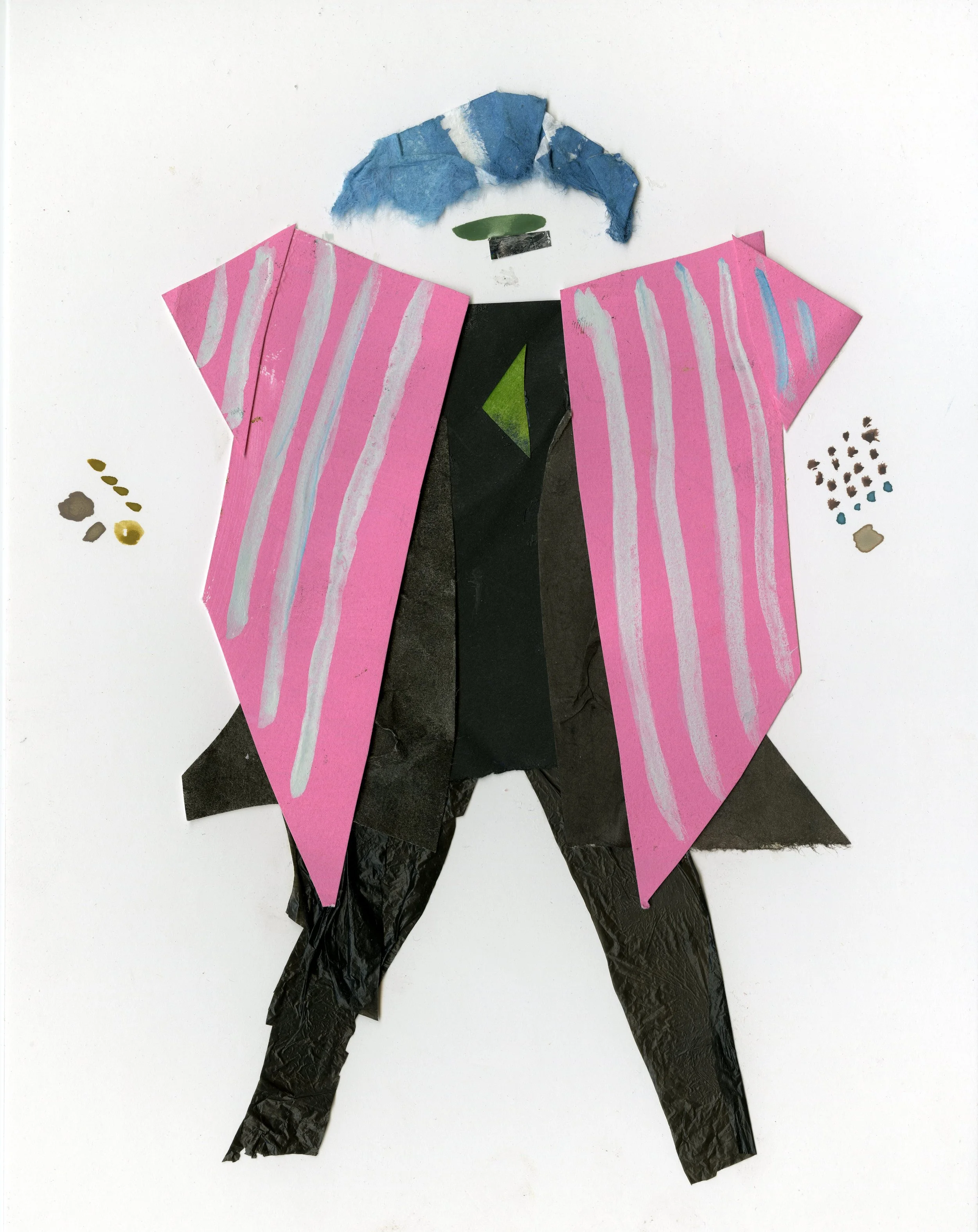 80's Fashionista Grandma Gouache and Collage 2016