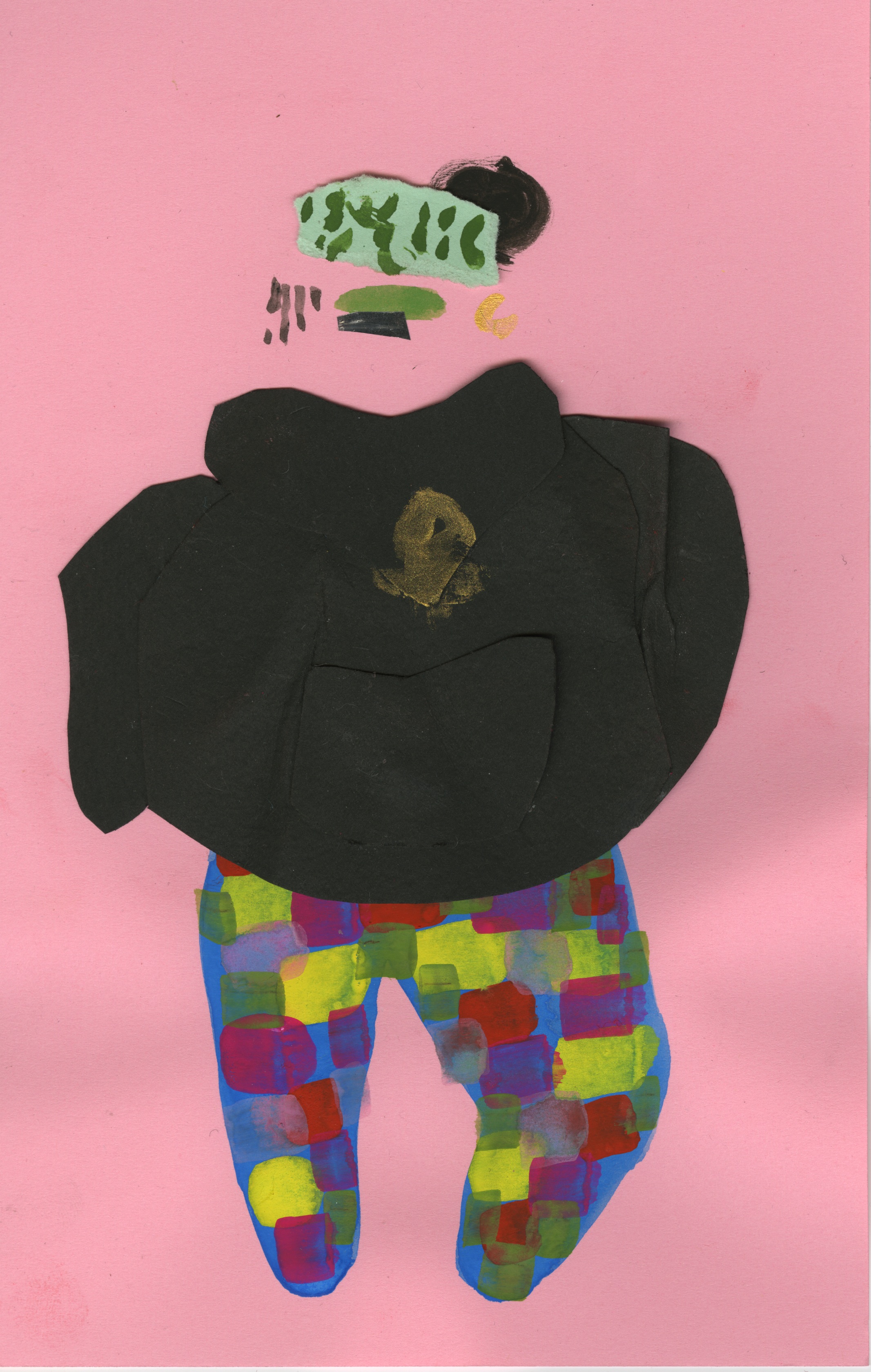 Hip-Hop Snow Baby Gouache and Collage 2016