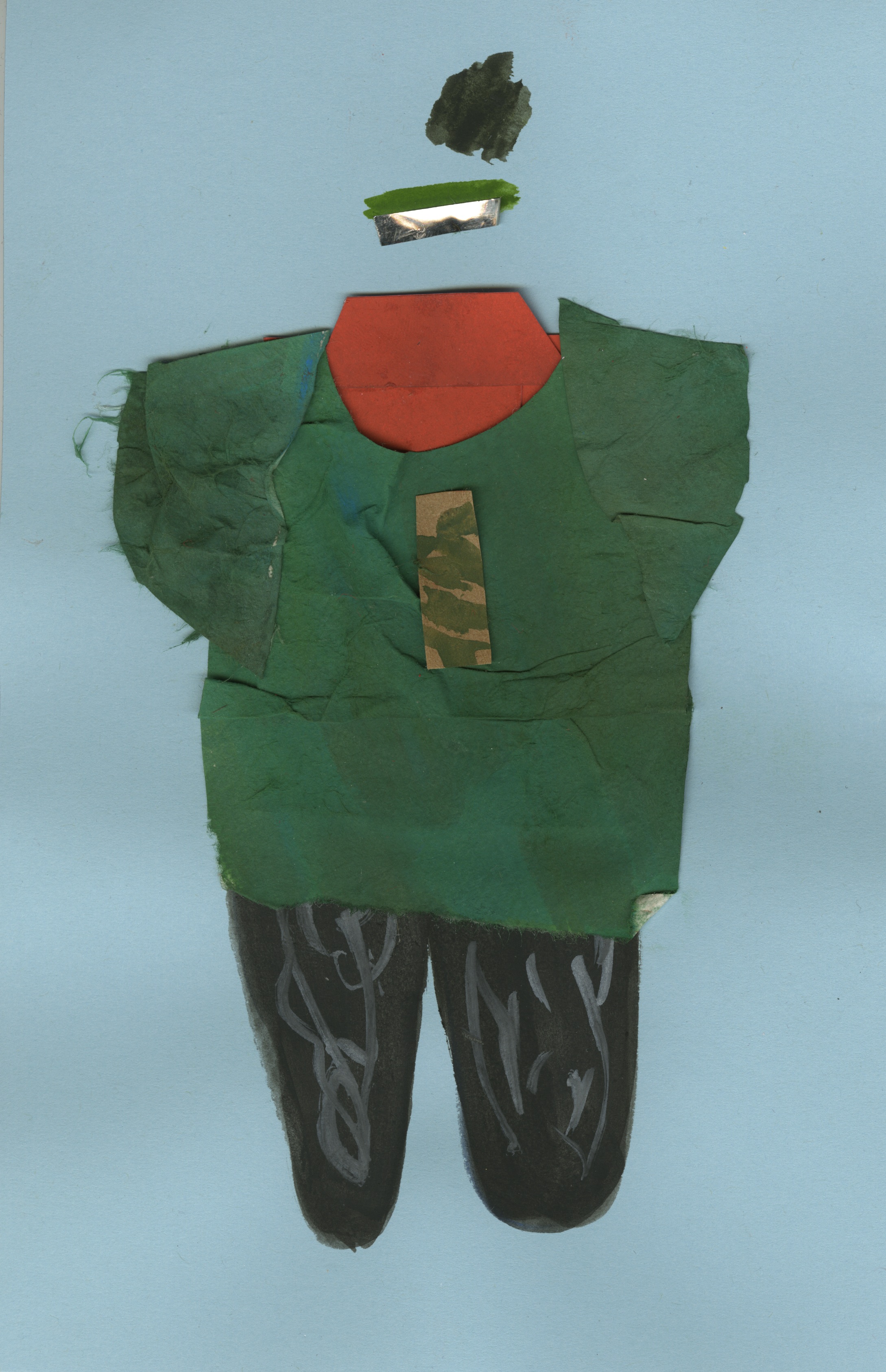 Christmas Baby Gouache and Collage 2016