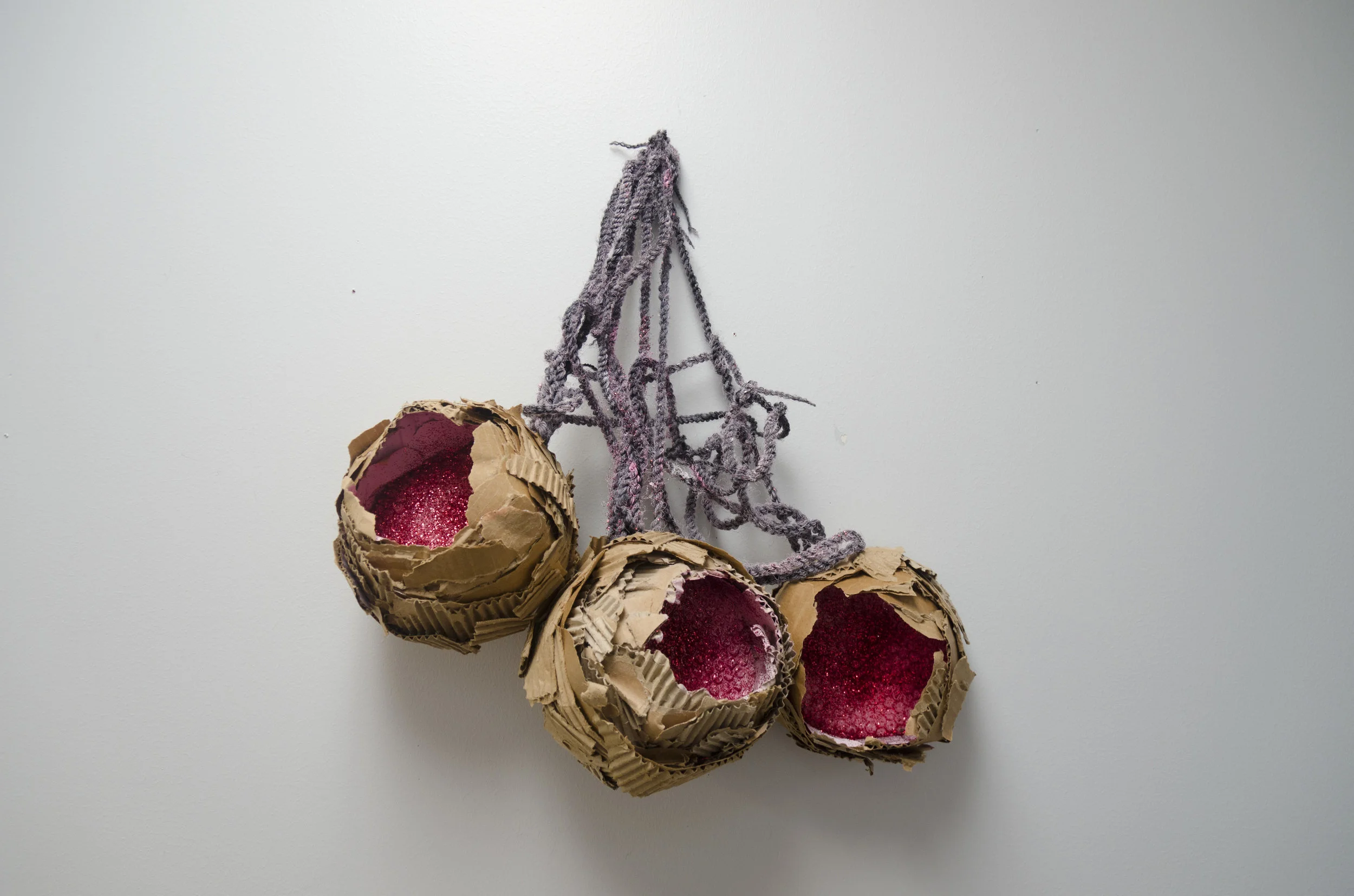   Oh, Are you The Weekend?&nbsp;   Faux hair, acrylic, glitter, spray paint, cardboard  2016 