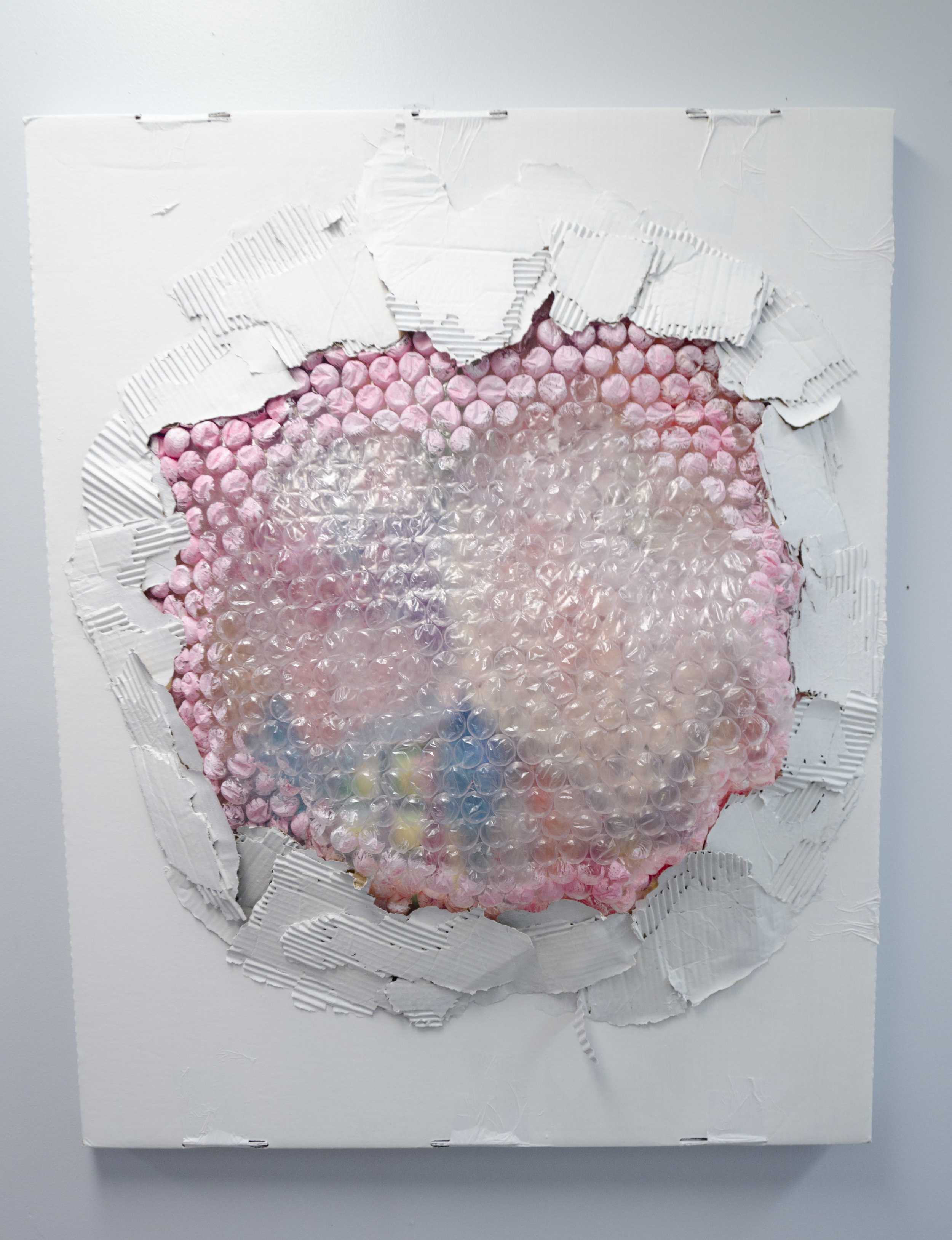   Surface Tension    Cardboard, bubble wrap, acrylic paint, glitter, and sequins  2017 