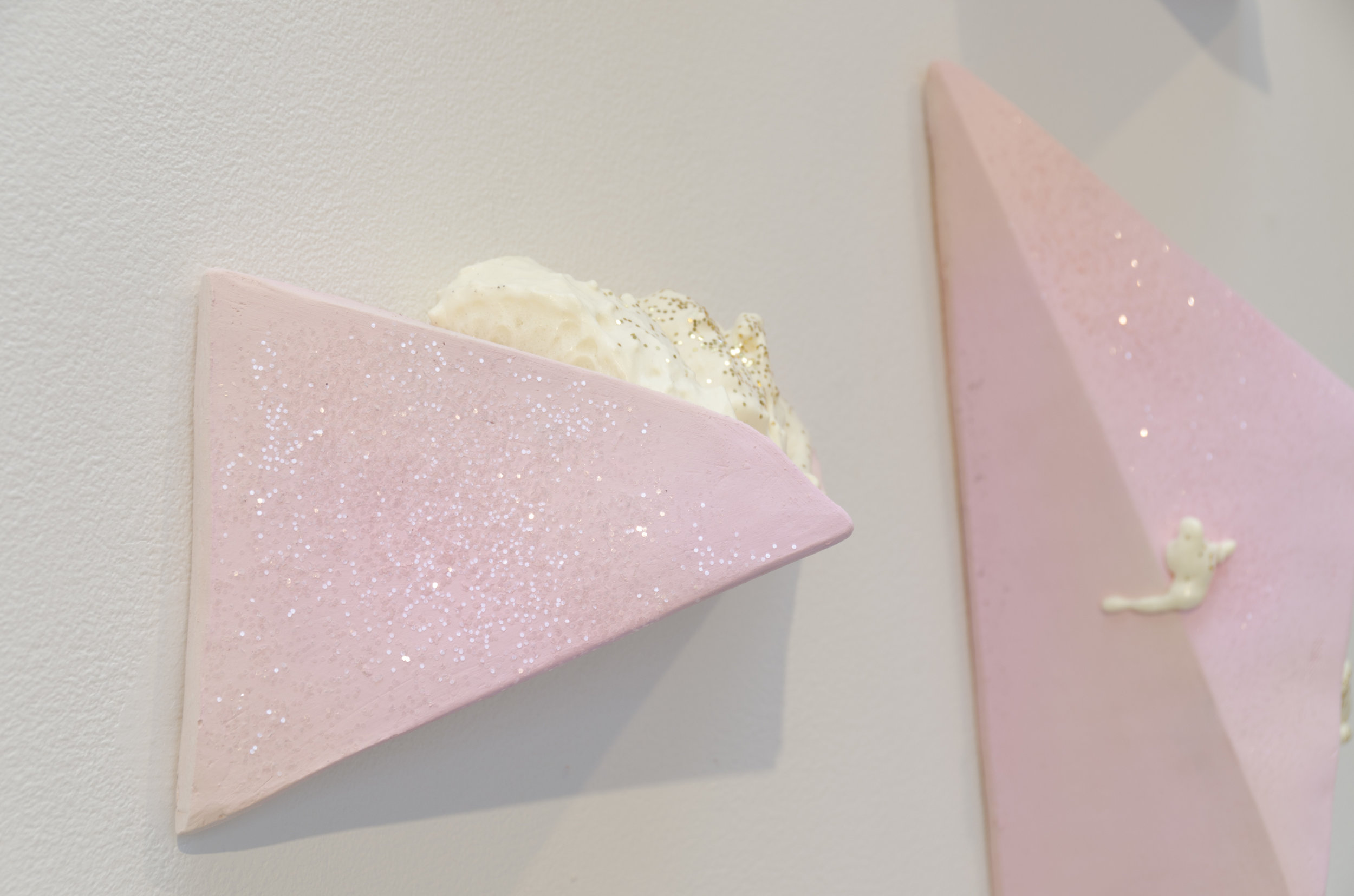   Top or Bottom &nbsp;(Detail)  Ceramic, foam, glitter, spray paint, and cardboard  2017  Collaborative work with Annastasia Calvert at the exhibitions  Boys Will Be Boys &nbsp;and  Altered Landscapes  