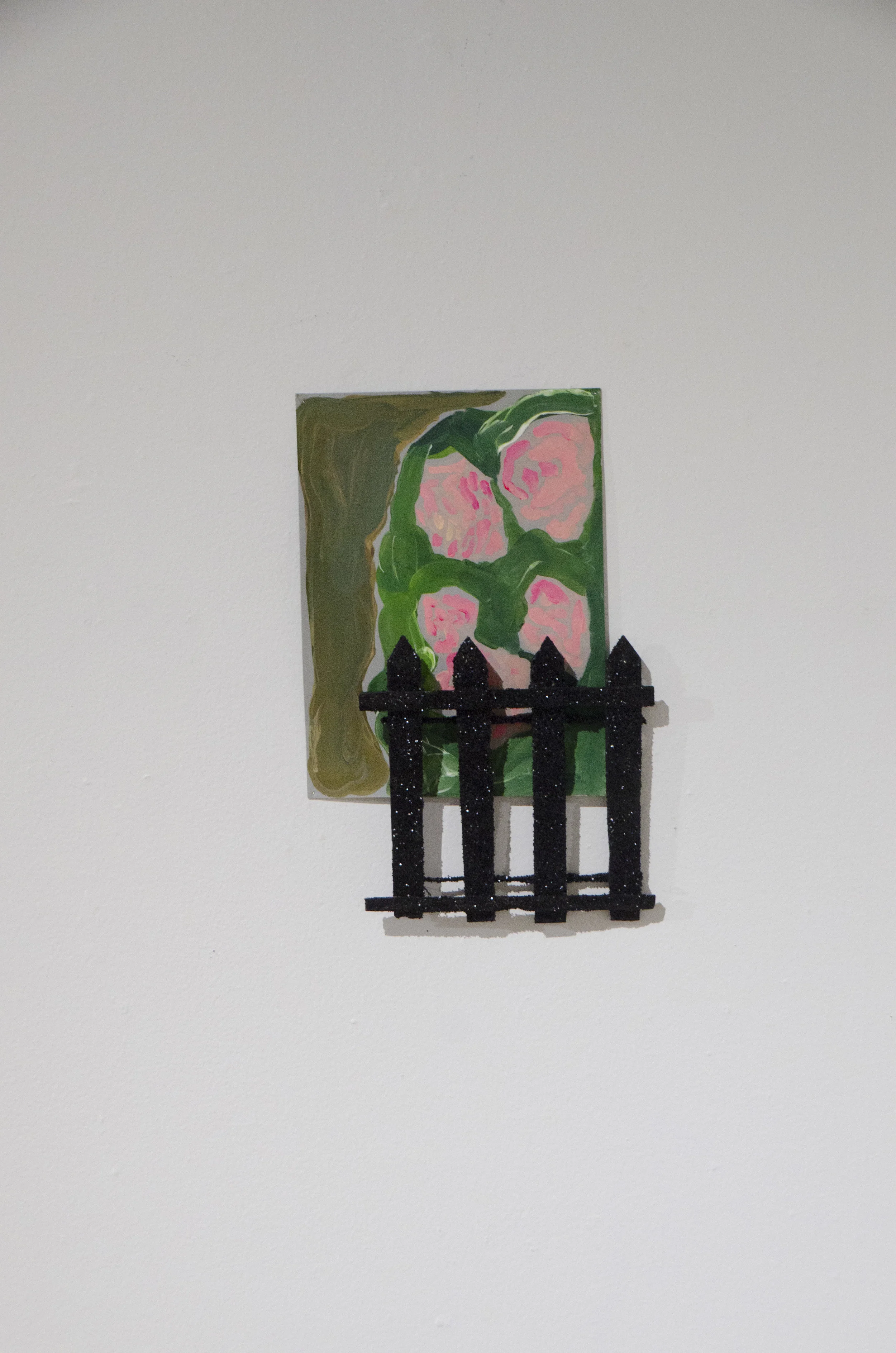   My view    2018   Acrylic on felt with foam and glitter fence    