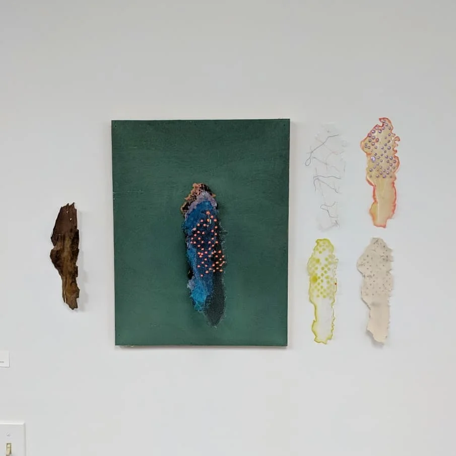 Magpie 2019 Various Materials and acrylic on wood panel Collaboration with Barbie Perry and part of the TWOgether exhibition
