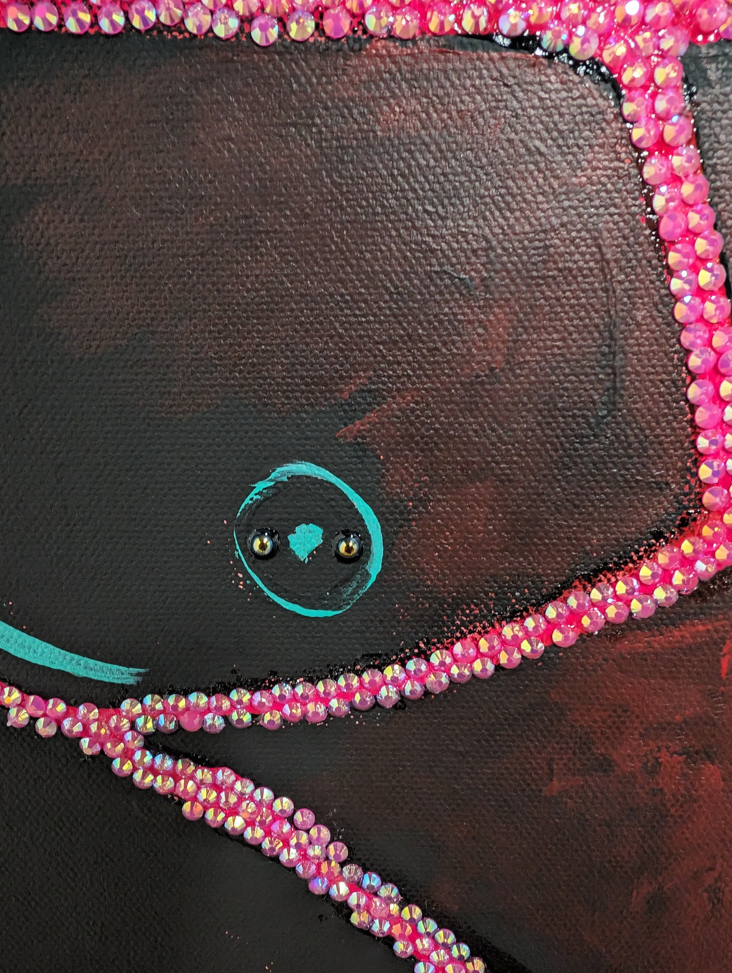   Leviticus (Detail)   2024  Acrylic, rhinestone, and pigment, on Canvas 