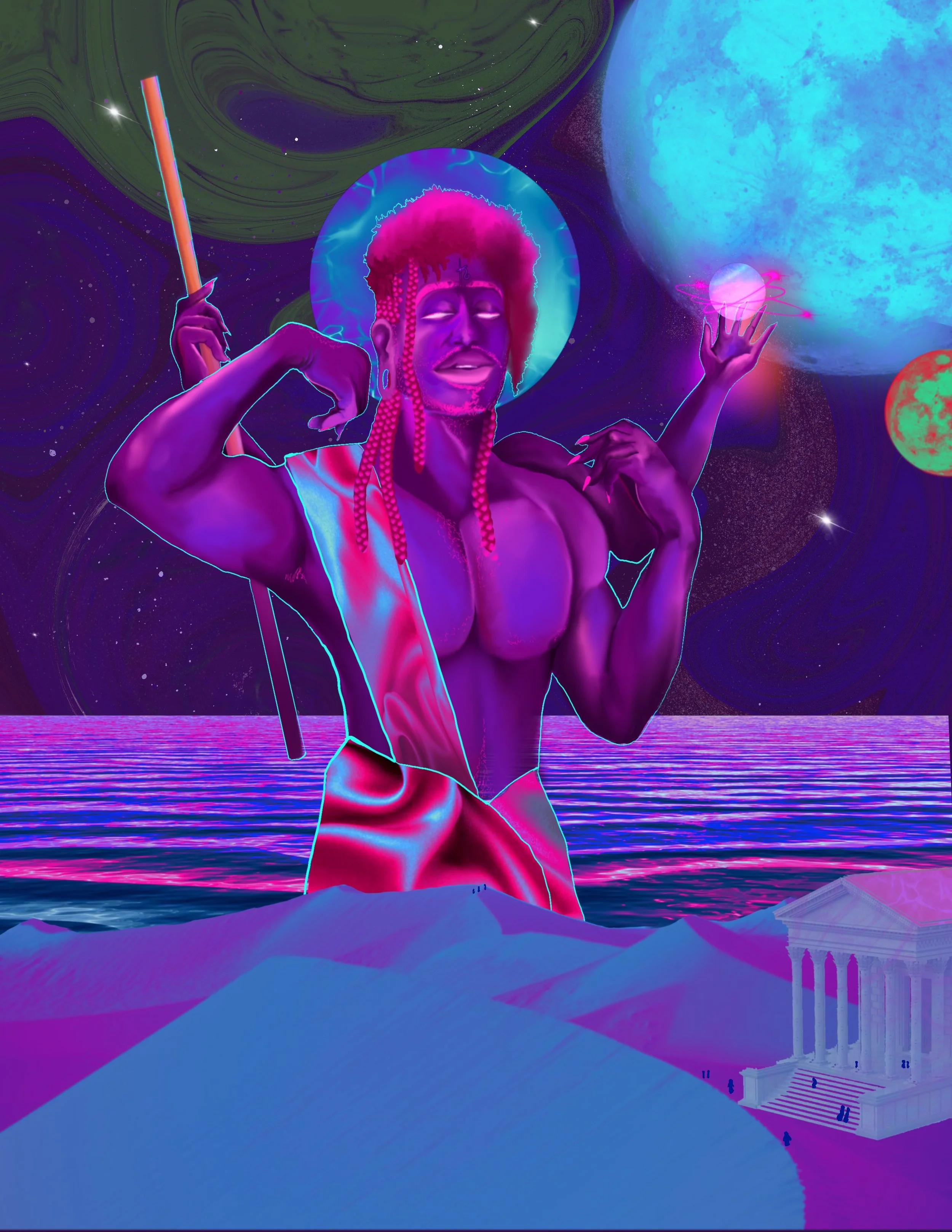   Pilgrimage   2025  Digital Painting &amp; Collage 