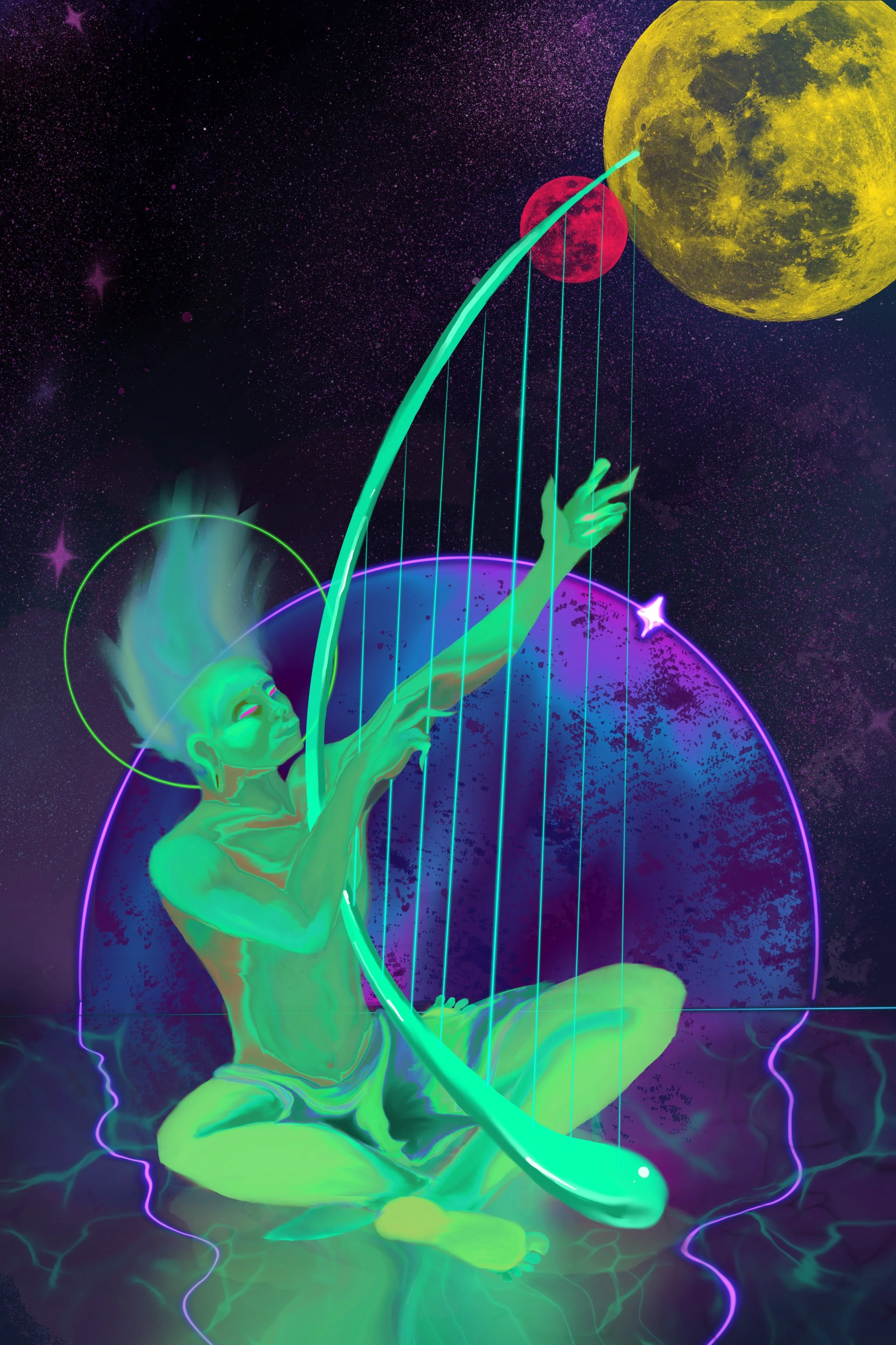   Astral Muse   2025  Digital Painting &amp; Collage 