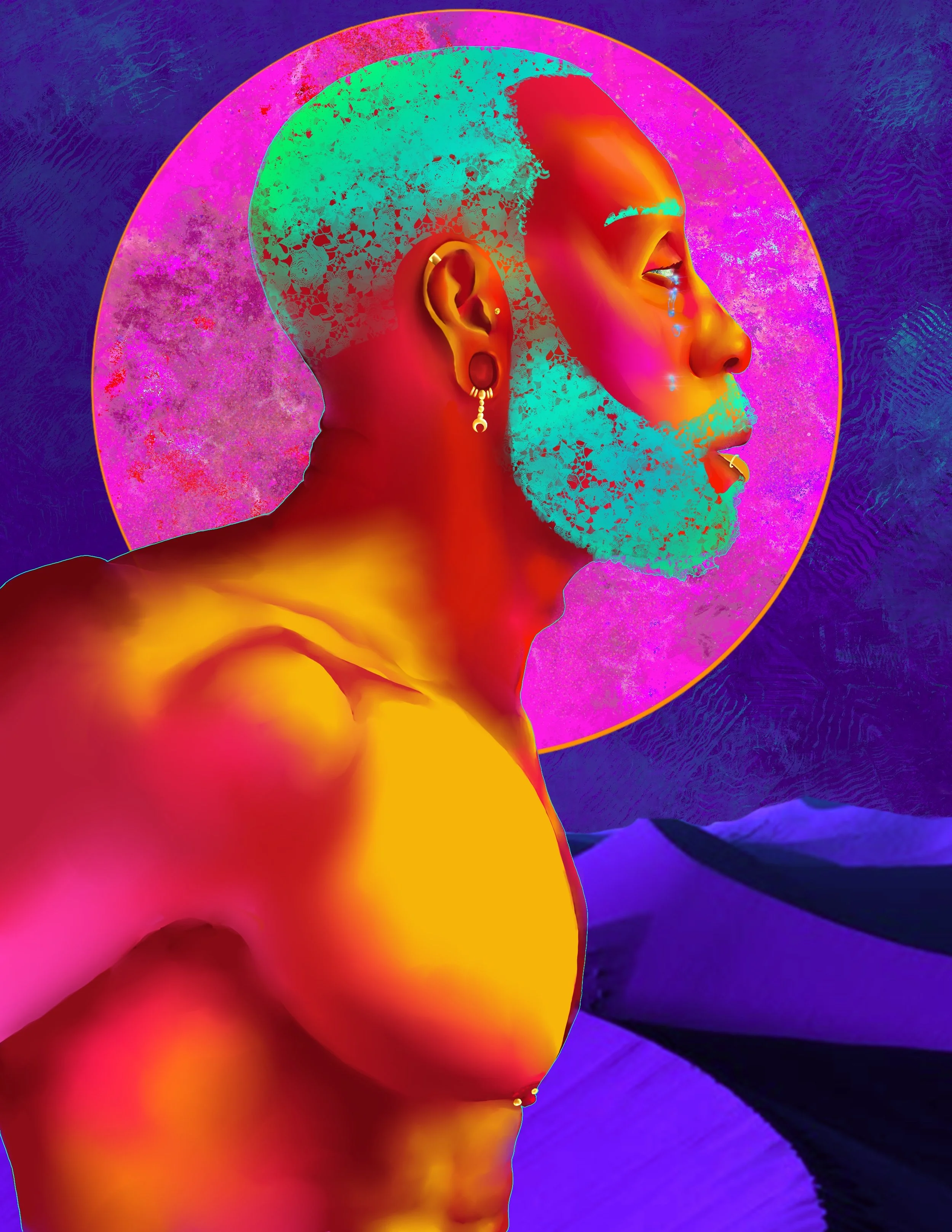   Release, The Sacred Act of Catharsis   2025  Digital Painting and Collage 