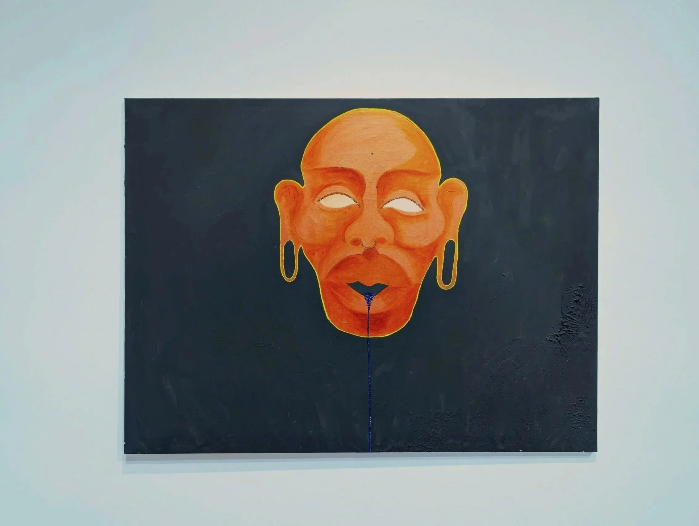   Grotesque from Mazeran Castle (House of Venus)    2025  Acrylic and Rhinestone on canvas 