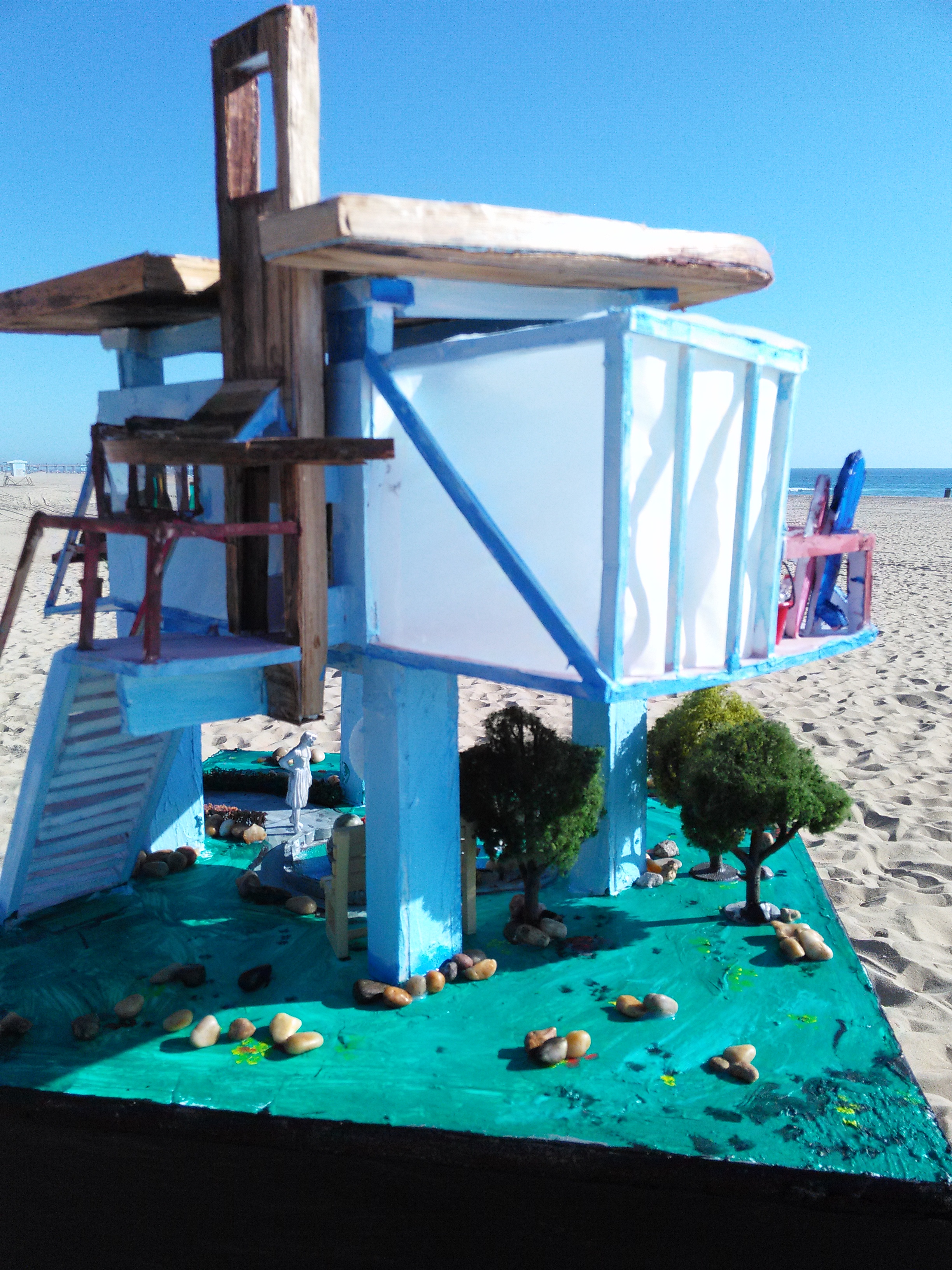 Backside of Beach House 2 20 footers Containers ,with bathroom on landings outside