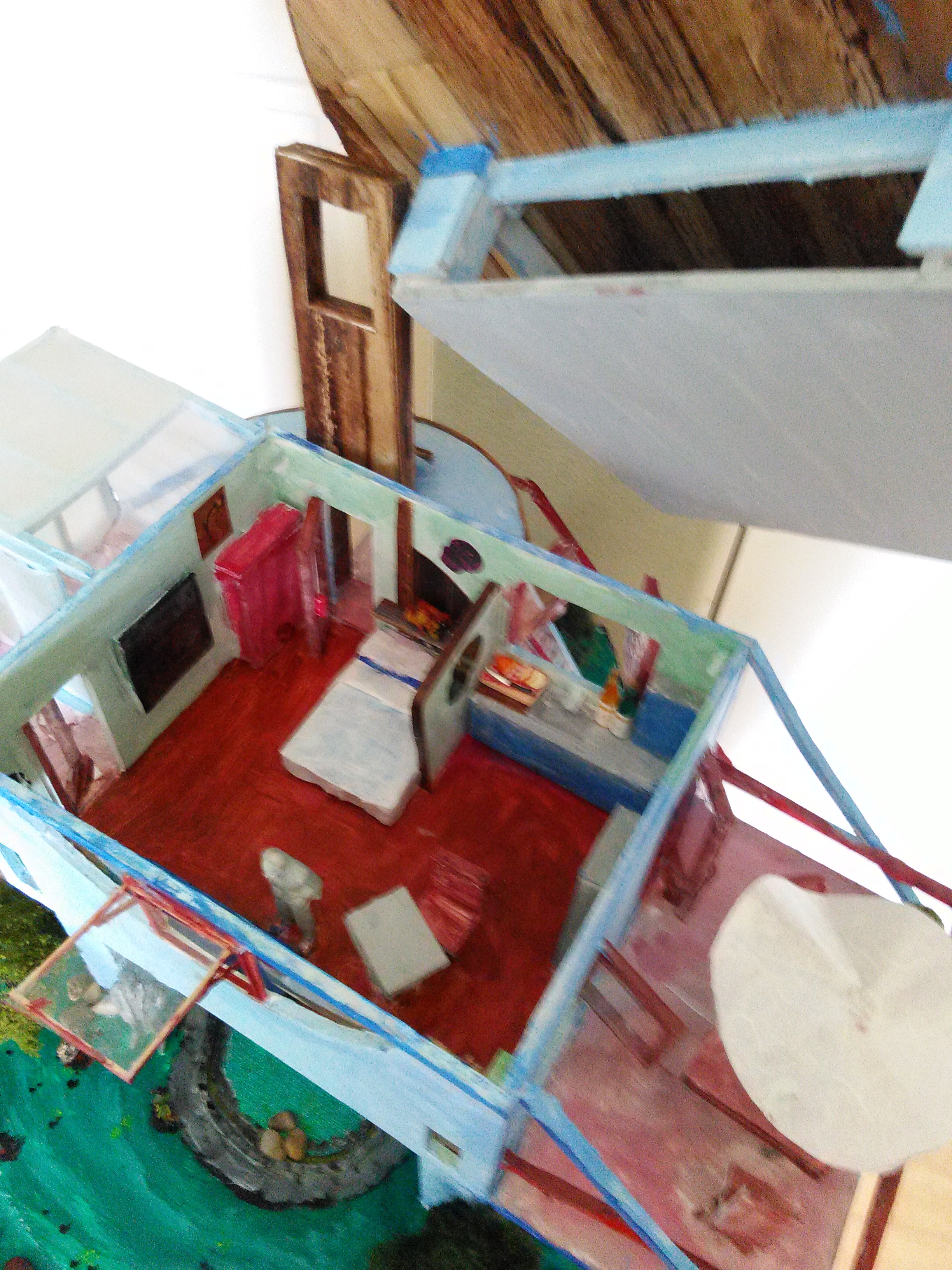 Interior of Micro House, we take out the interior wall when we put 2, 20 footers together, nice space with king size bed :-)