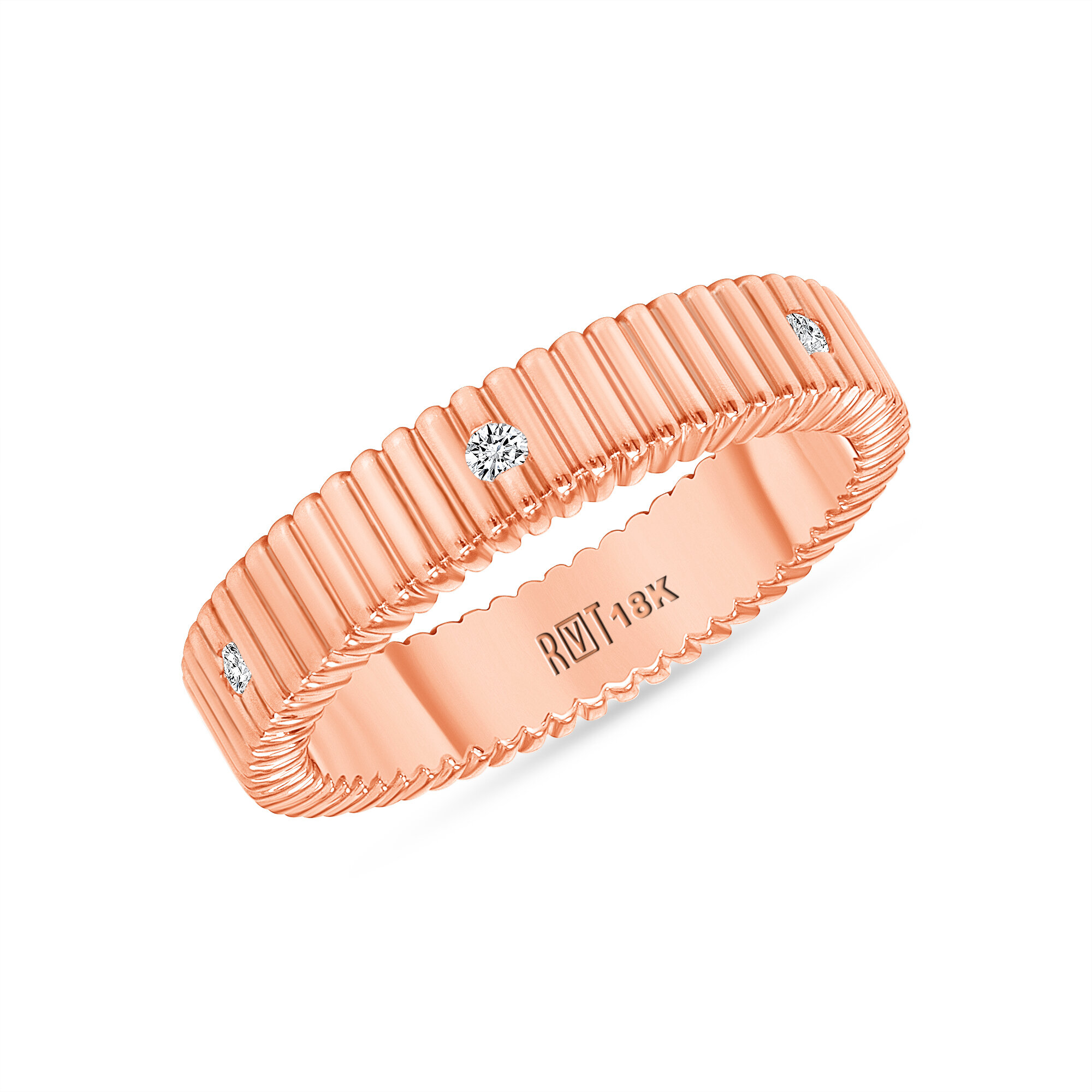 Rose gold and white gold ring with diamonds
