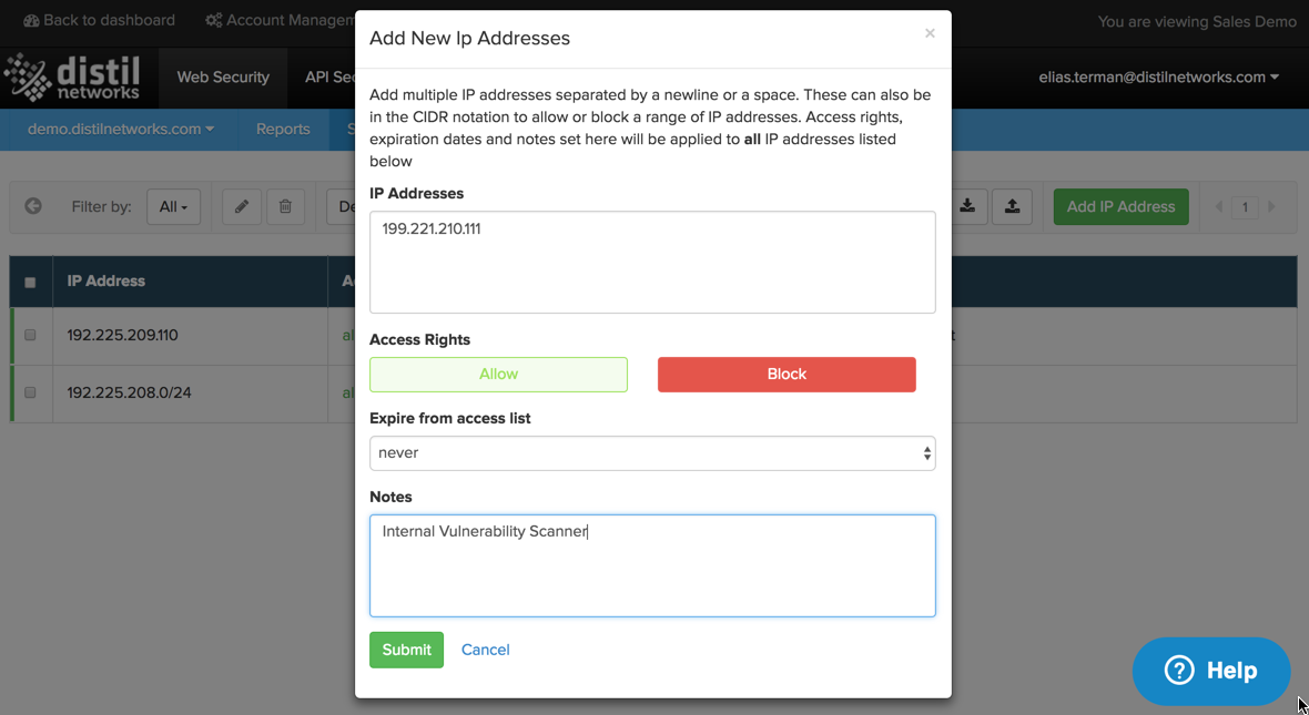 Whitelisting your own vulnerability scanners is good practice. Image Source: Distil Networks