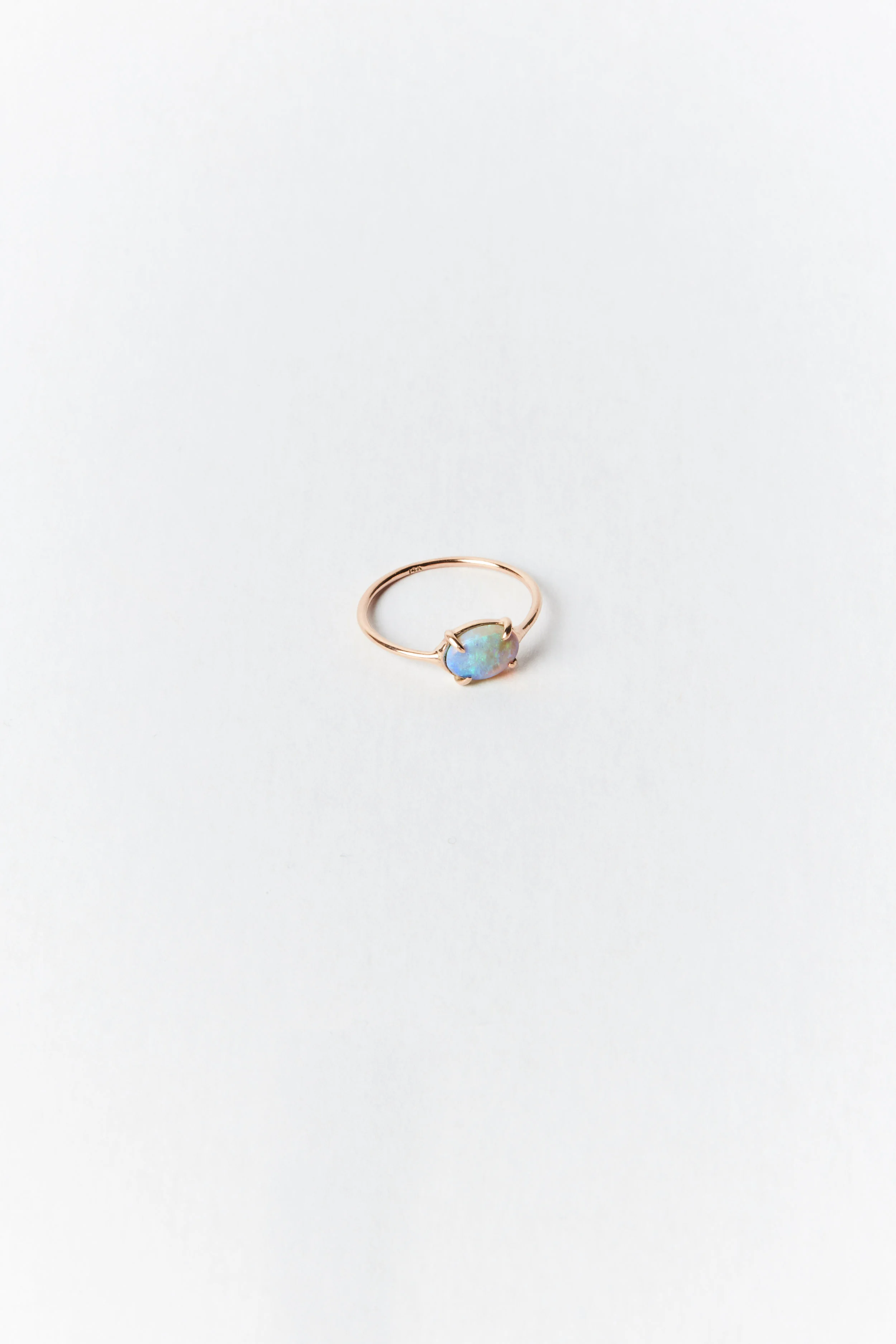 Australian Black Crystal Opal Classic Ring