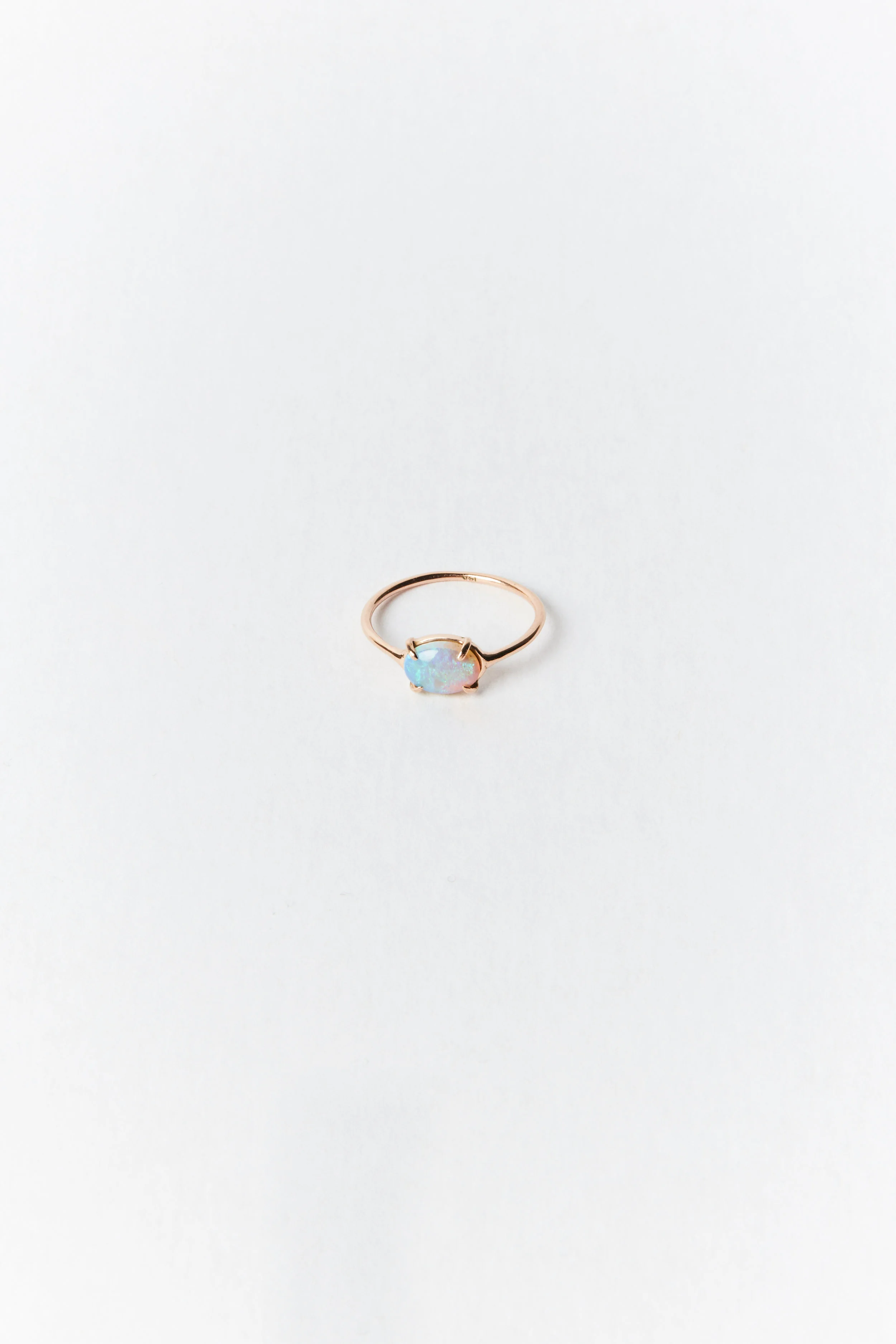 Australian Black Crystal Opal Classic Ring