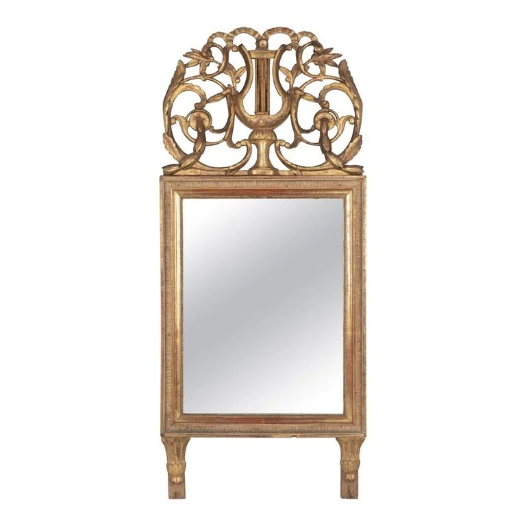 18th Century French Louis XVI Style Giltwood Mirror