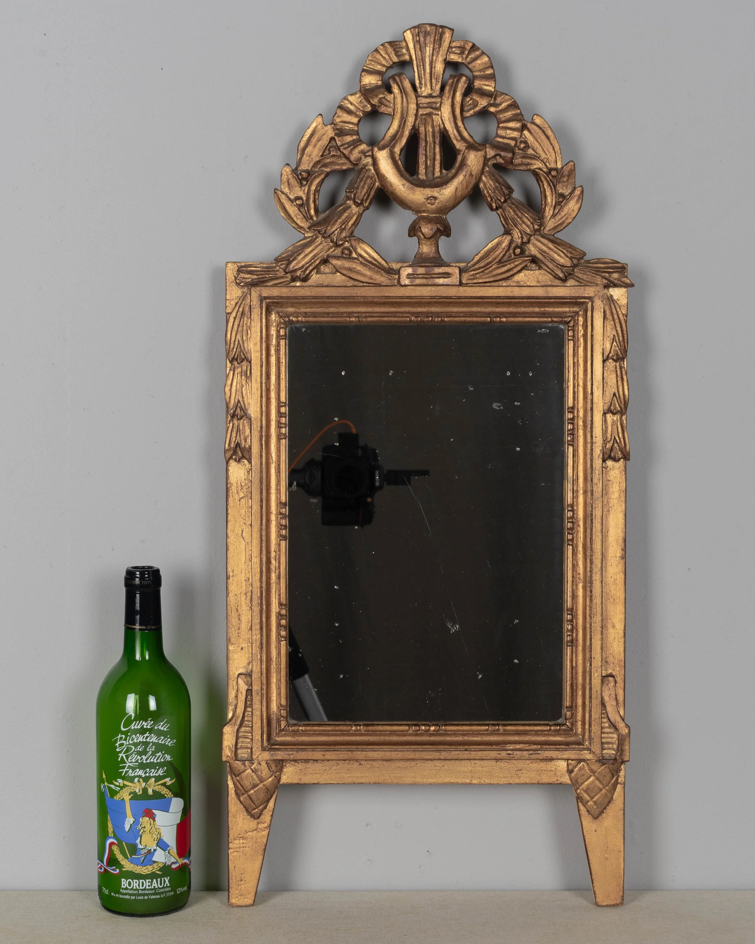 French Louis XVI Giltwood Bridal Mirror