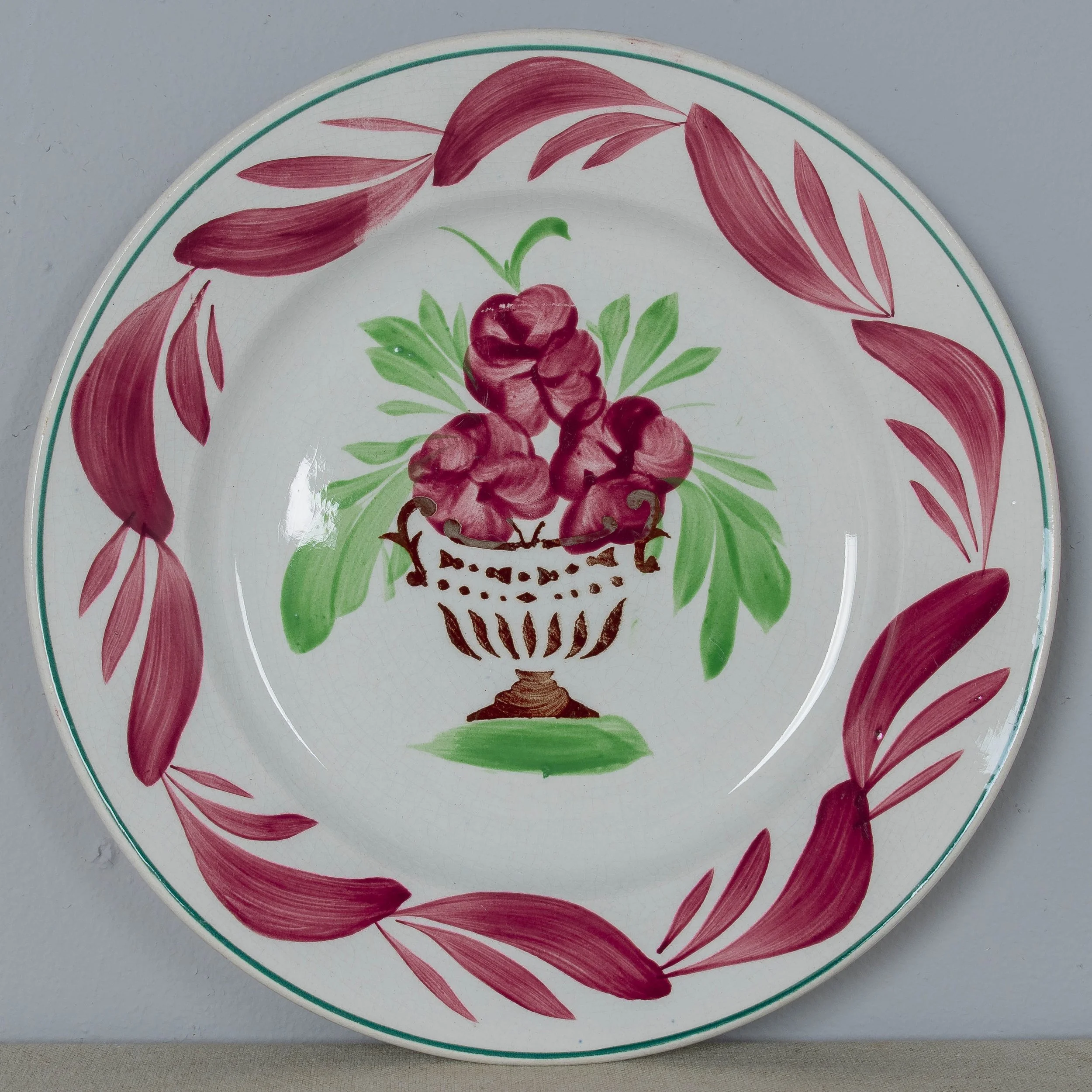 A set of four  19th Century French glazed earthenware plate by H. B. Boulanger Choisy-le-Roi
