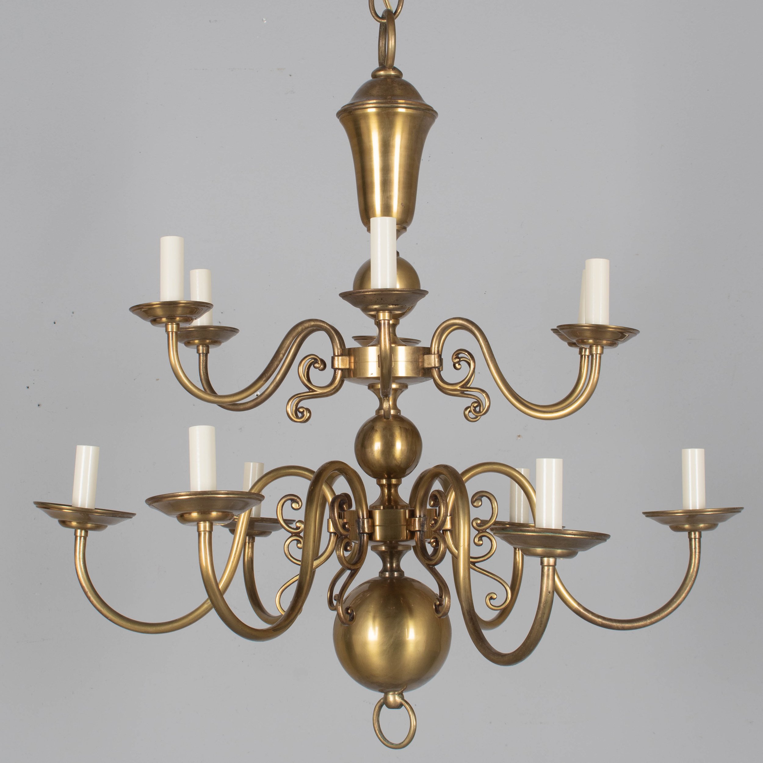 Vintage Dutch Colonial Brass Chandelier