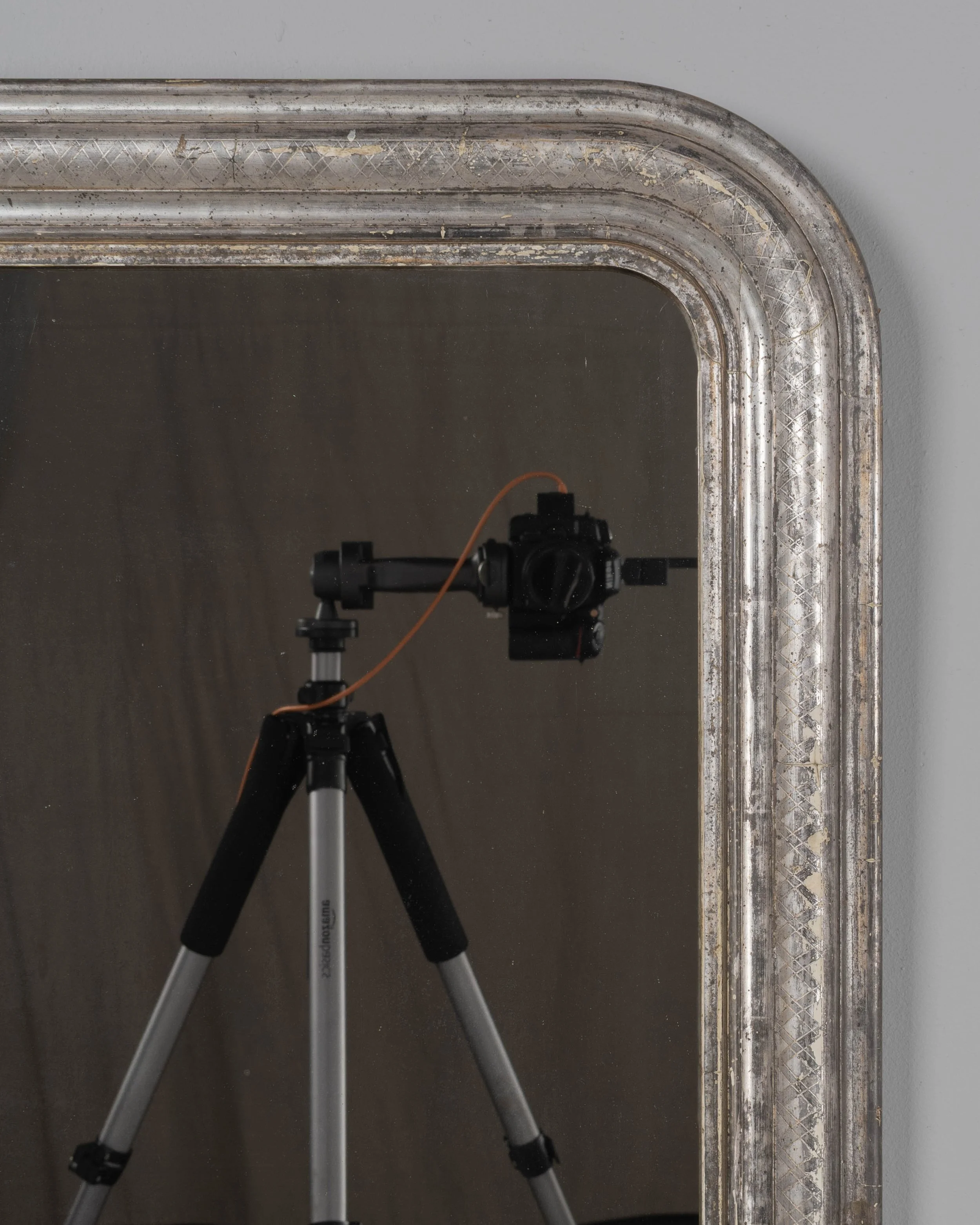 French Louis Philippe Silver Gilt Mirror