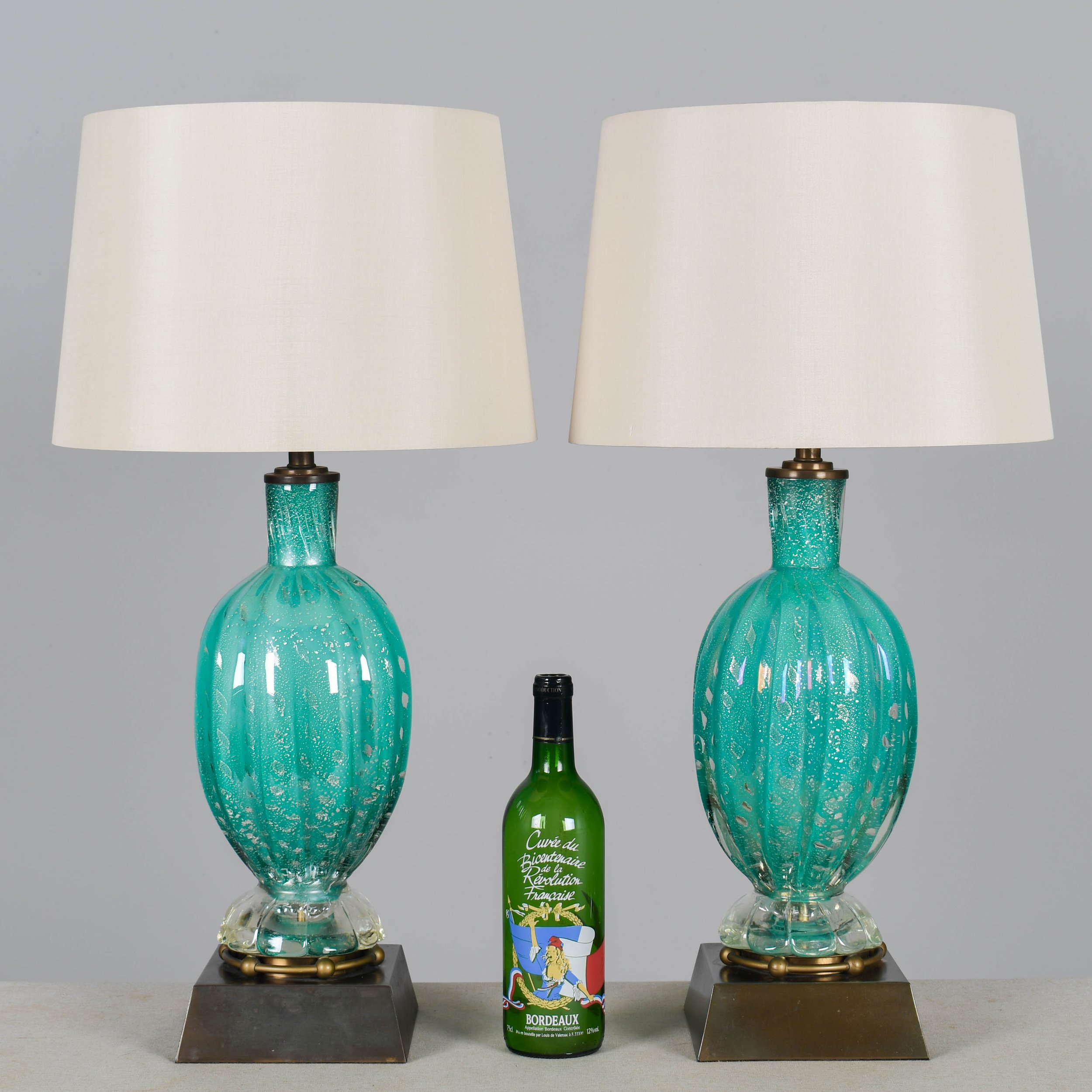 A pair of Mid Century Murano glass lamps by Barovier & Toso.