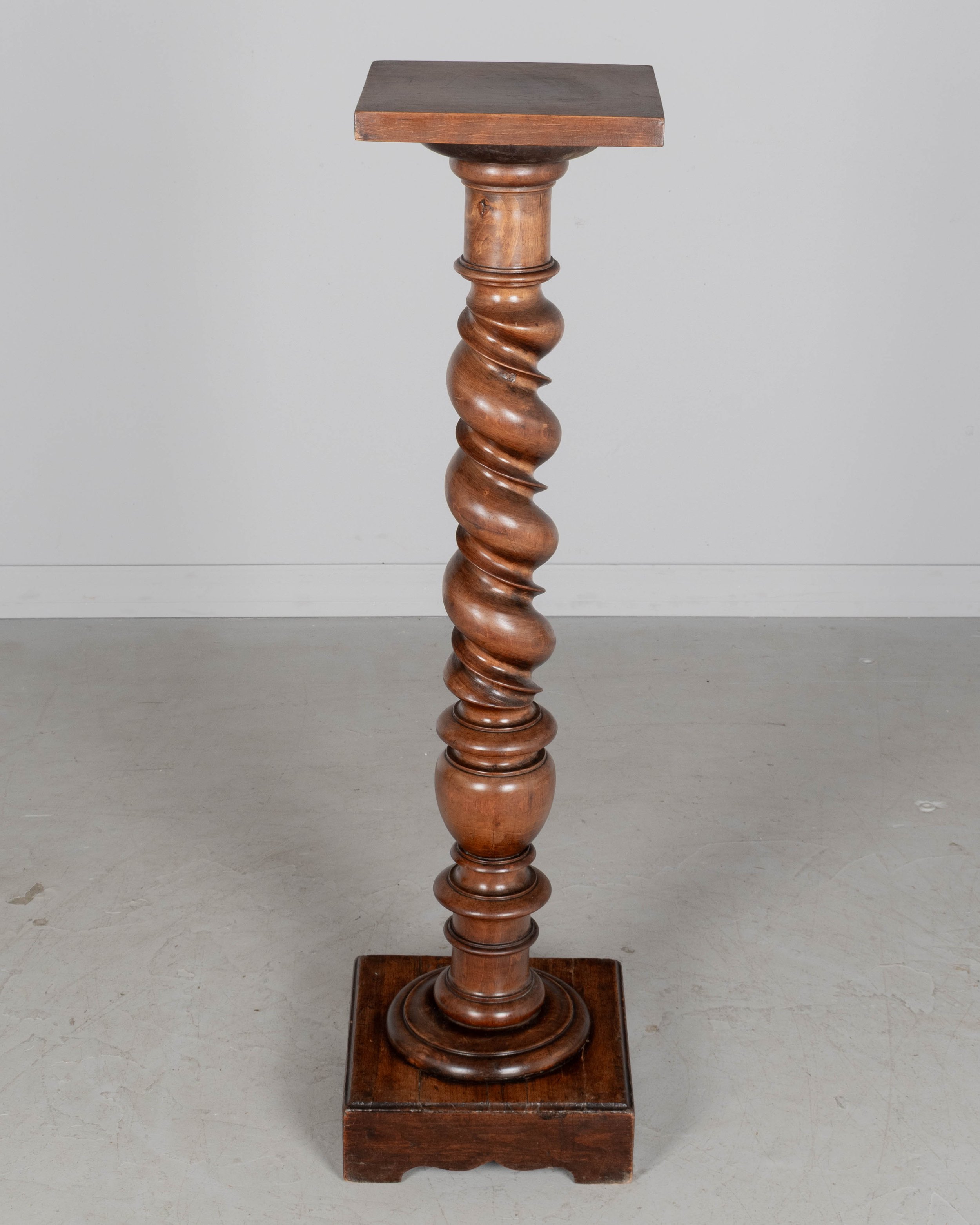 19th Century French Louis XIII Revival Barley Twist Column Pedestal