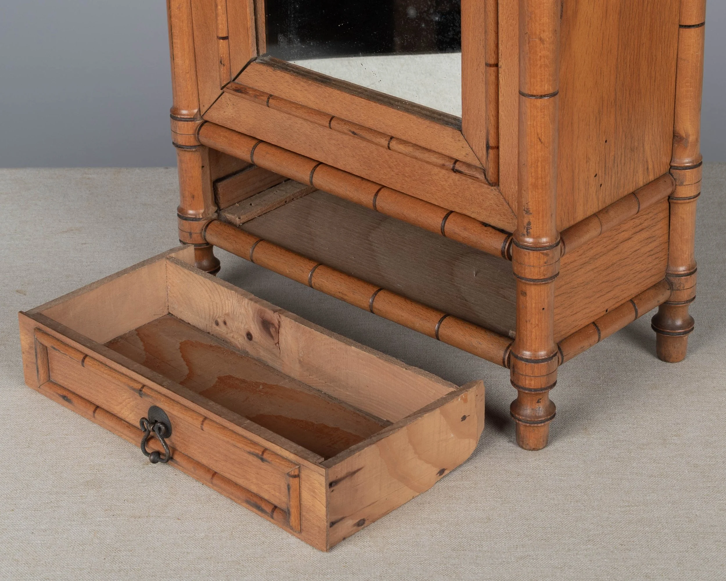 French Faux Bamboo Miniature Armoire