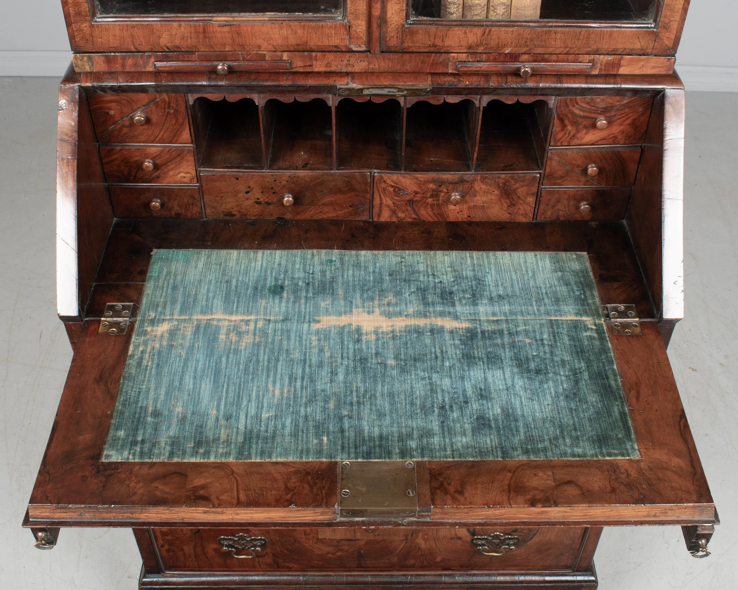 18th Century English Walnut Bureau Bookcase, or Secretary Desk