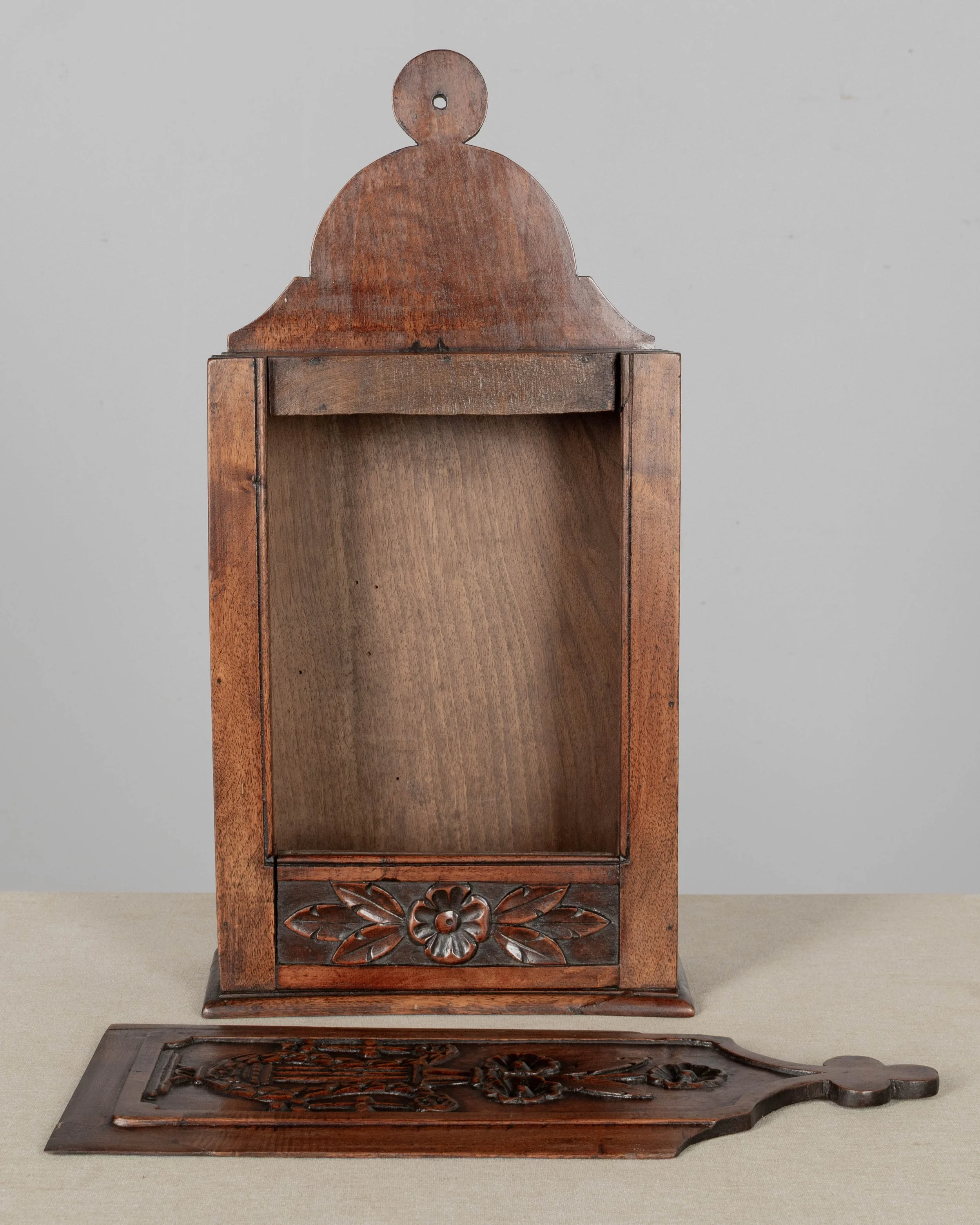 19th Century French Fariniere Box, Hand-Carved Walnut, Circa 1850