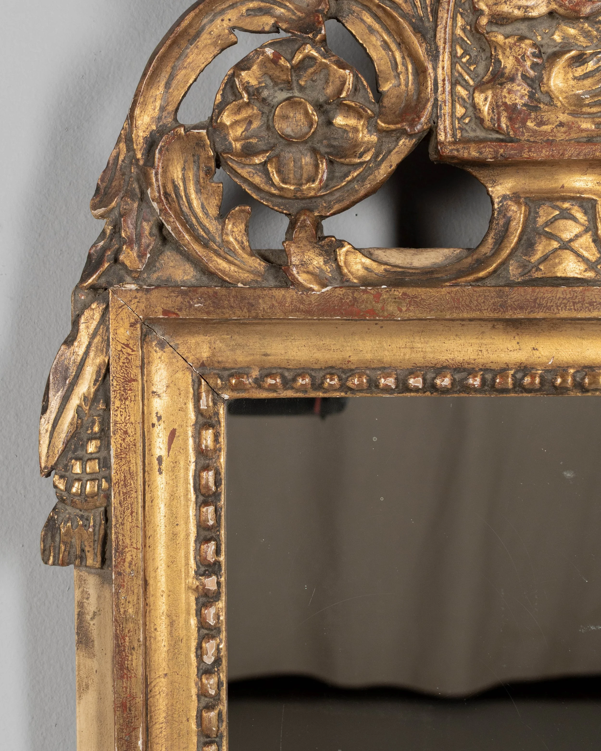French Louis XVI Giltwood Bridal Mirror