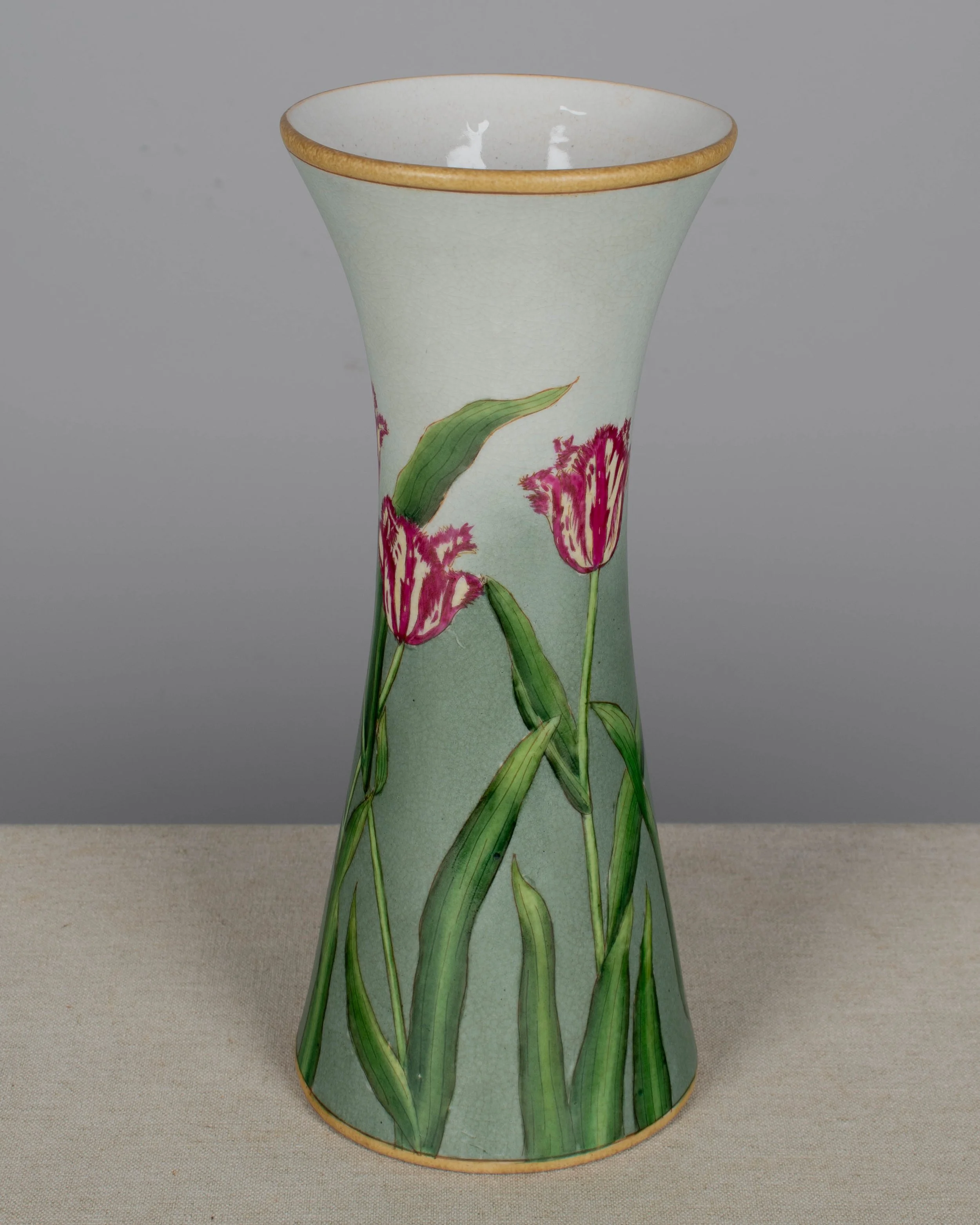 French Art Nouveau Ceramic Tulip Vase