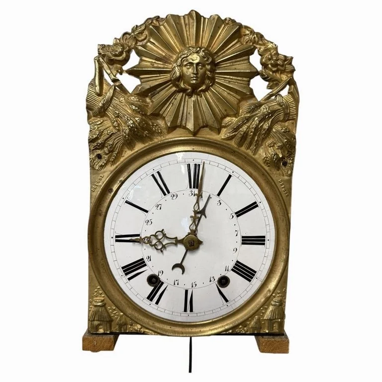 19th c. French Morbier Clock or Comtoise Mouvement
