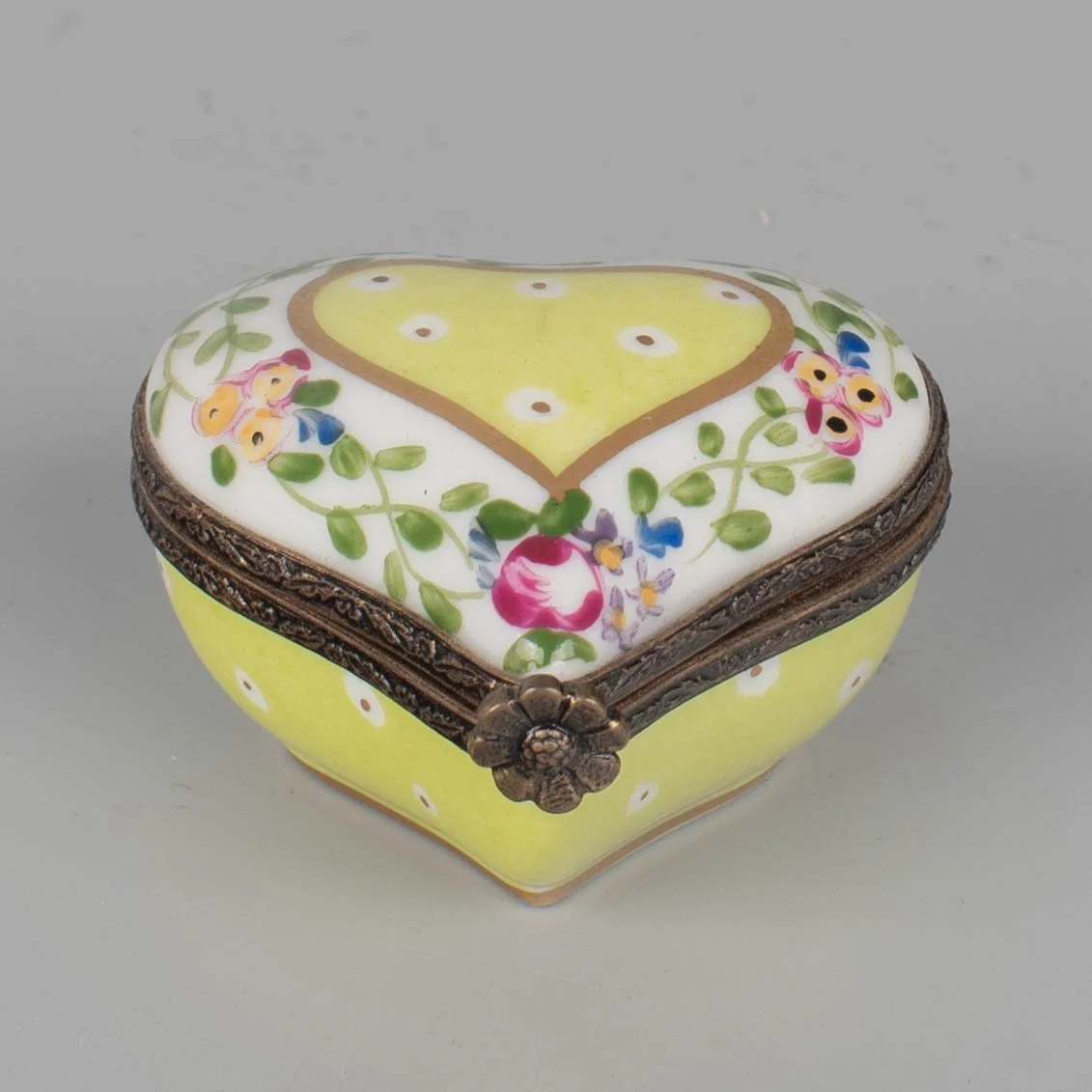 Limoges French Hand Painted Porcelain Boxes, Set of 5
