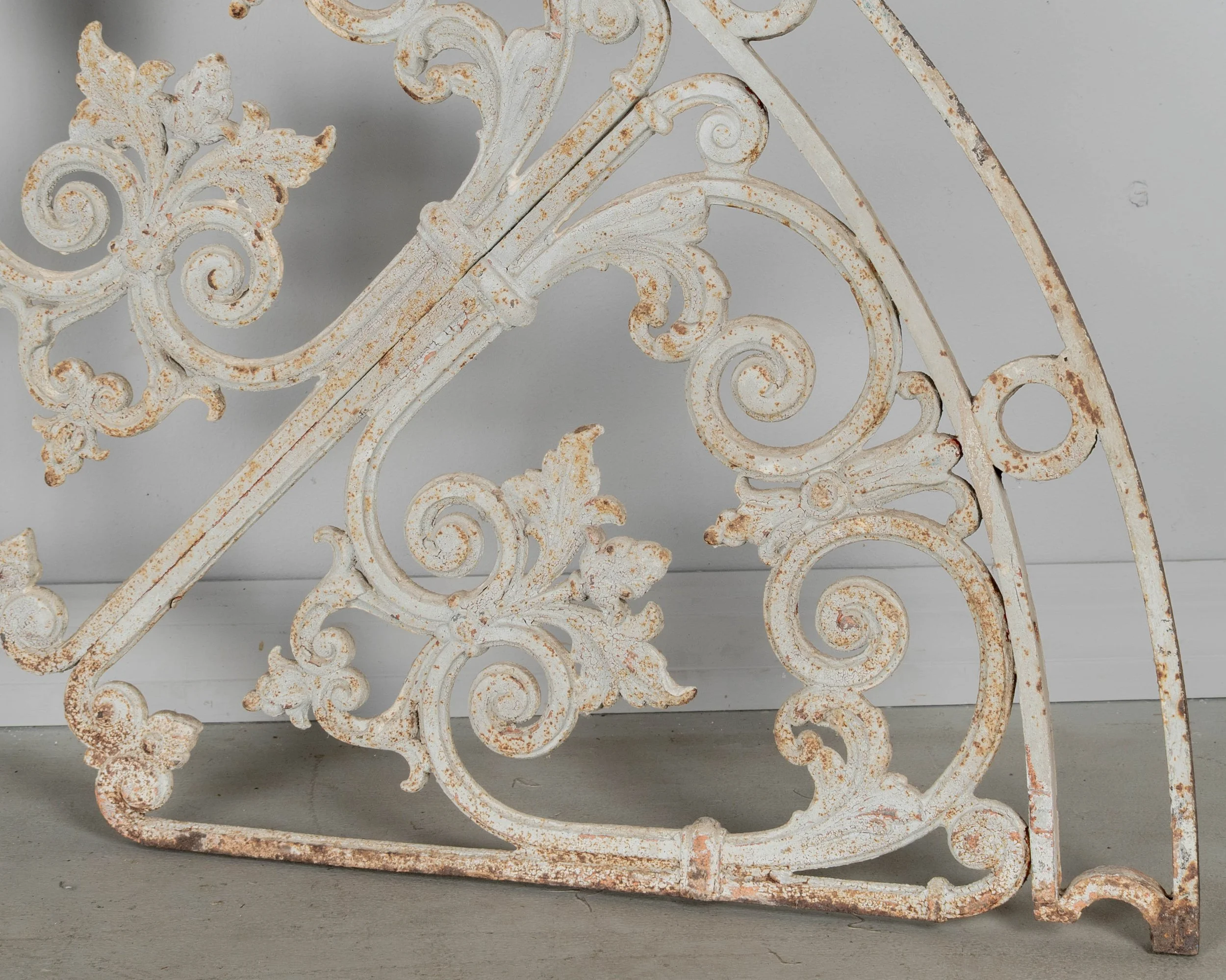 19th Century French Cast Iron Demilune Grille