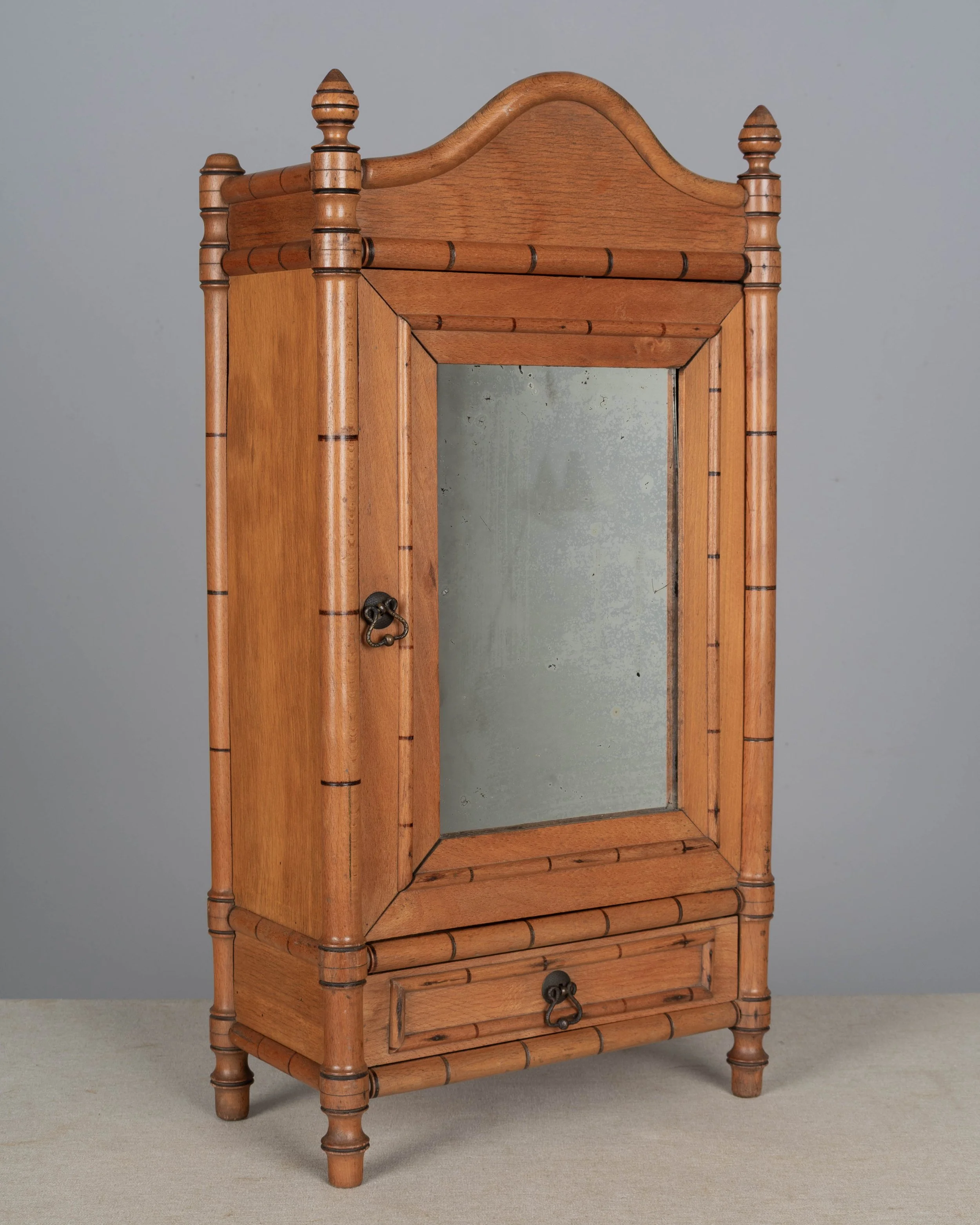 French Faux Bamboo Miniature Armoire
