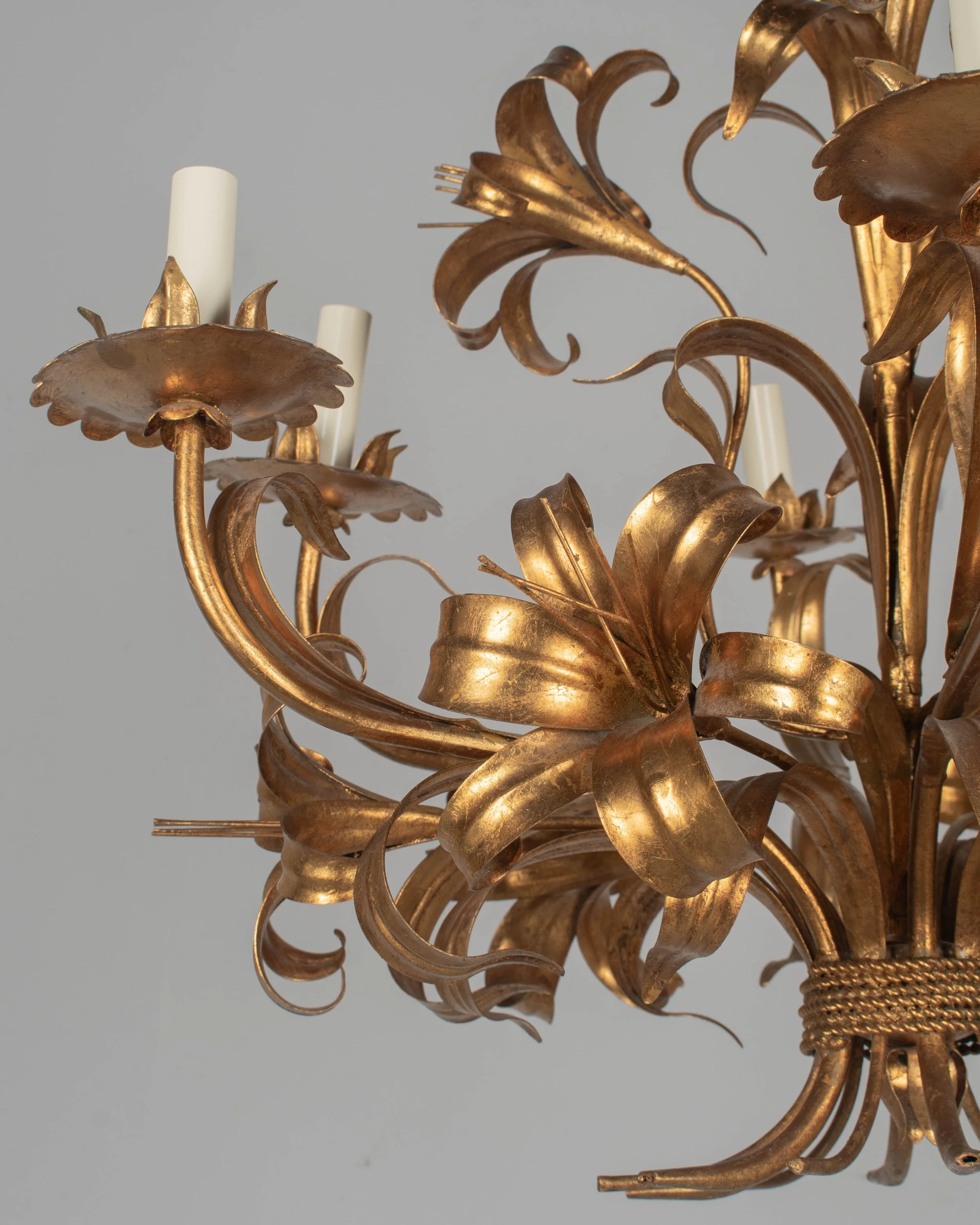 Italian Gilt Tôle Chandelier Six Lights