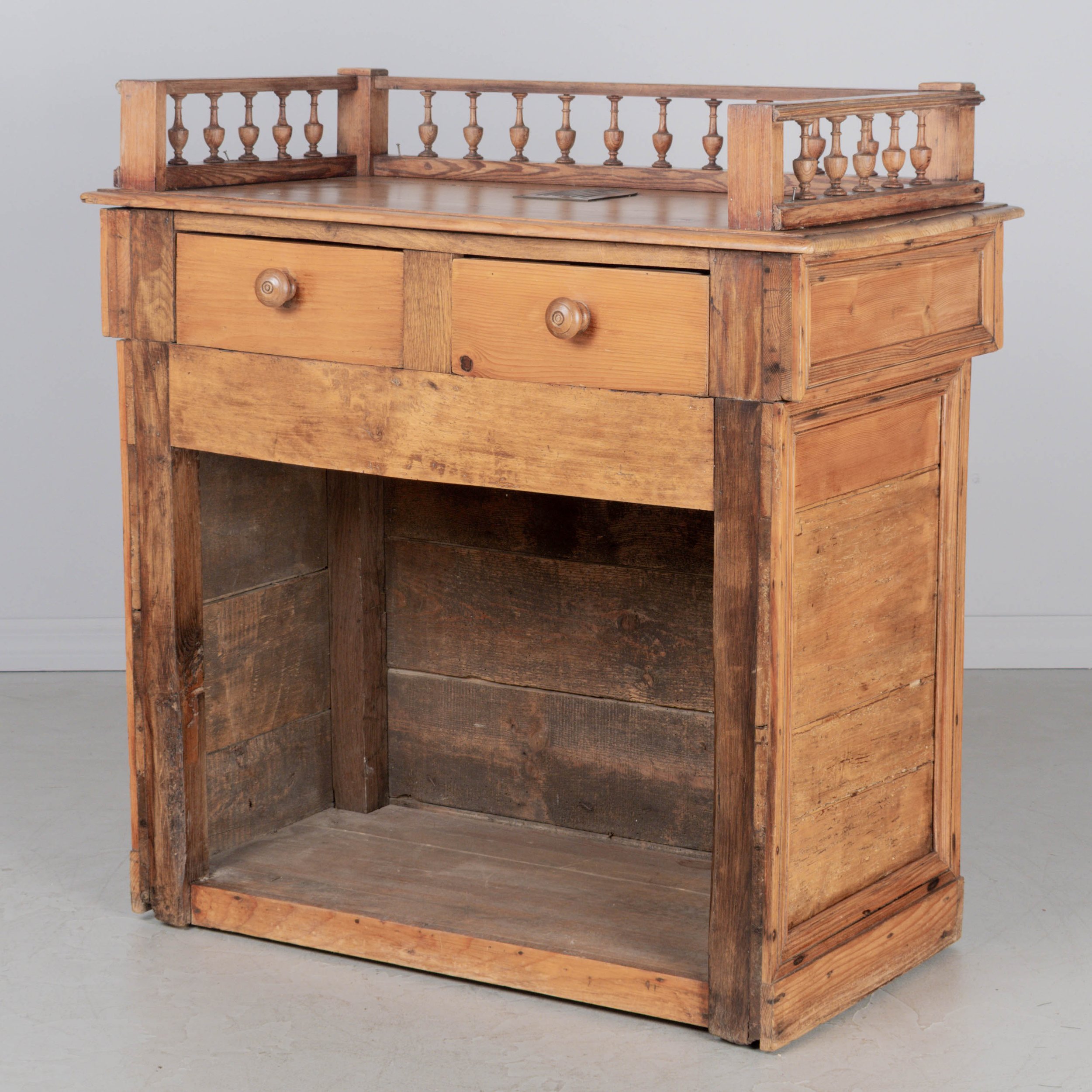 Rustic Country French Pine Counter Cabinet