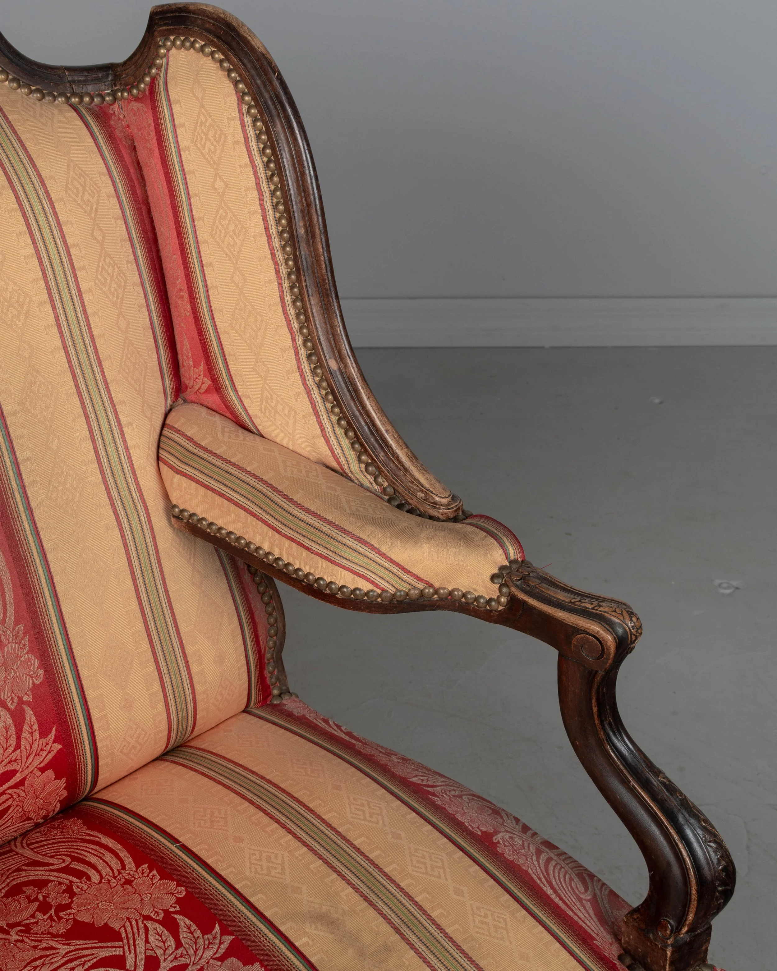 19th Century Louis XV Style Wingback Fauteuil or Armchair