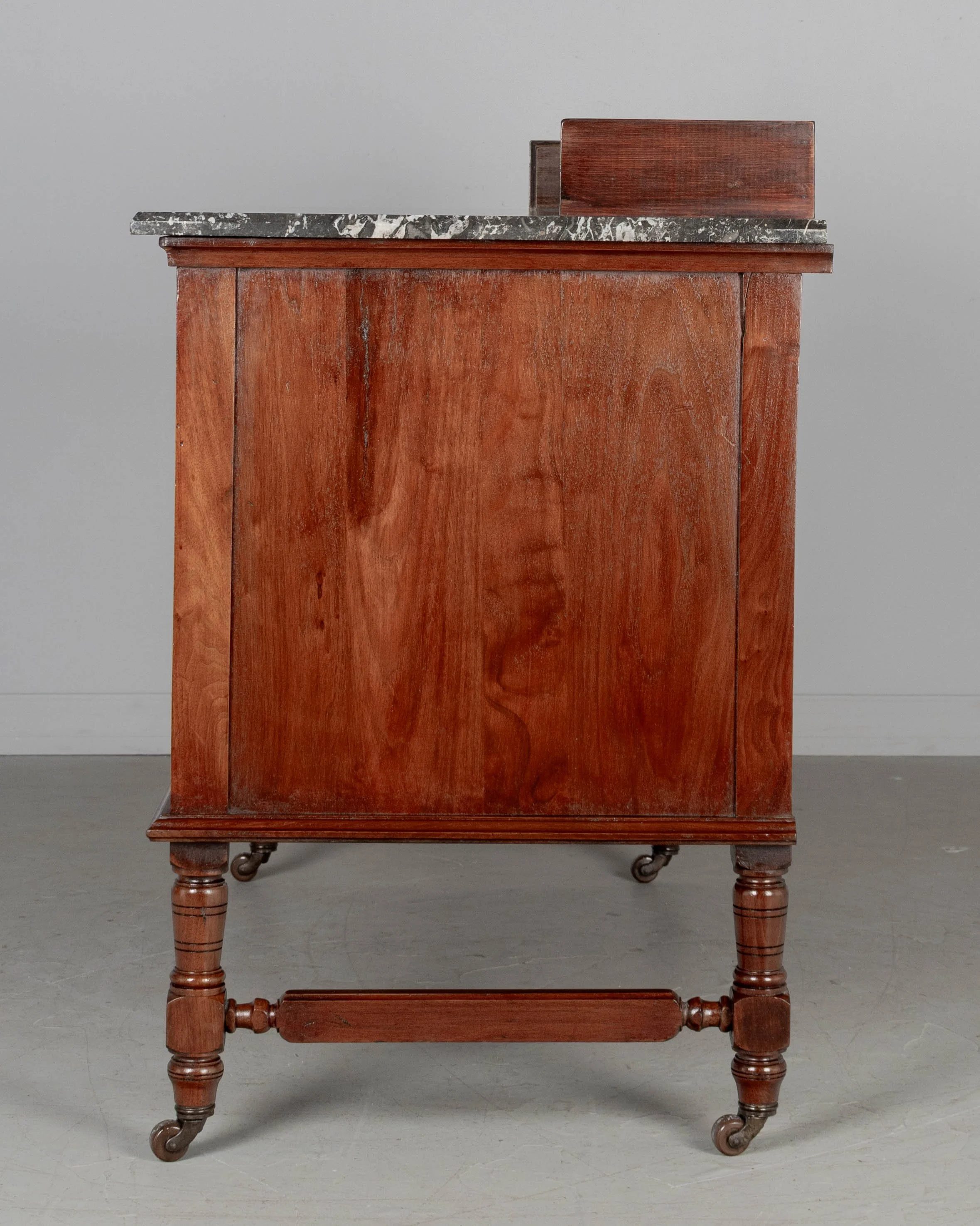 19th Century English Marble Top Walnut Sideboard by P. E. Gane
