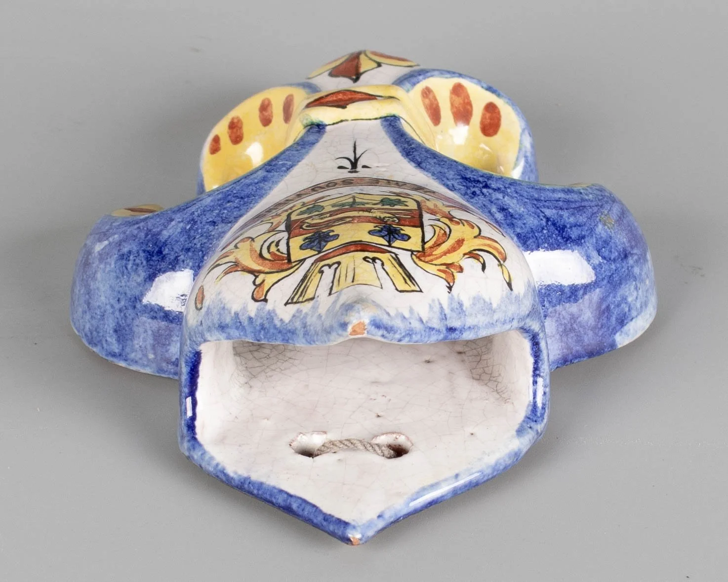 19th Century French Faience Fleur de Lis Wall Pocket