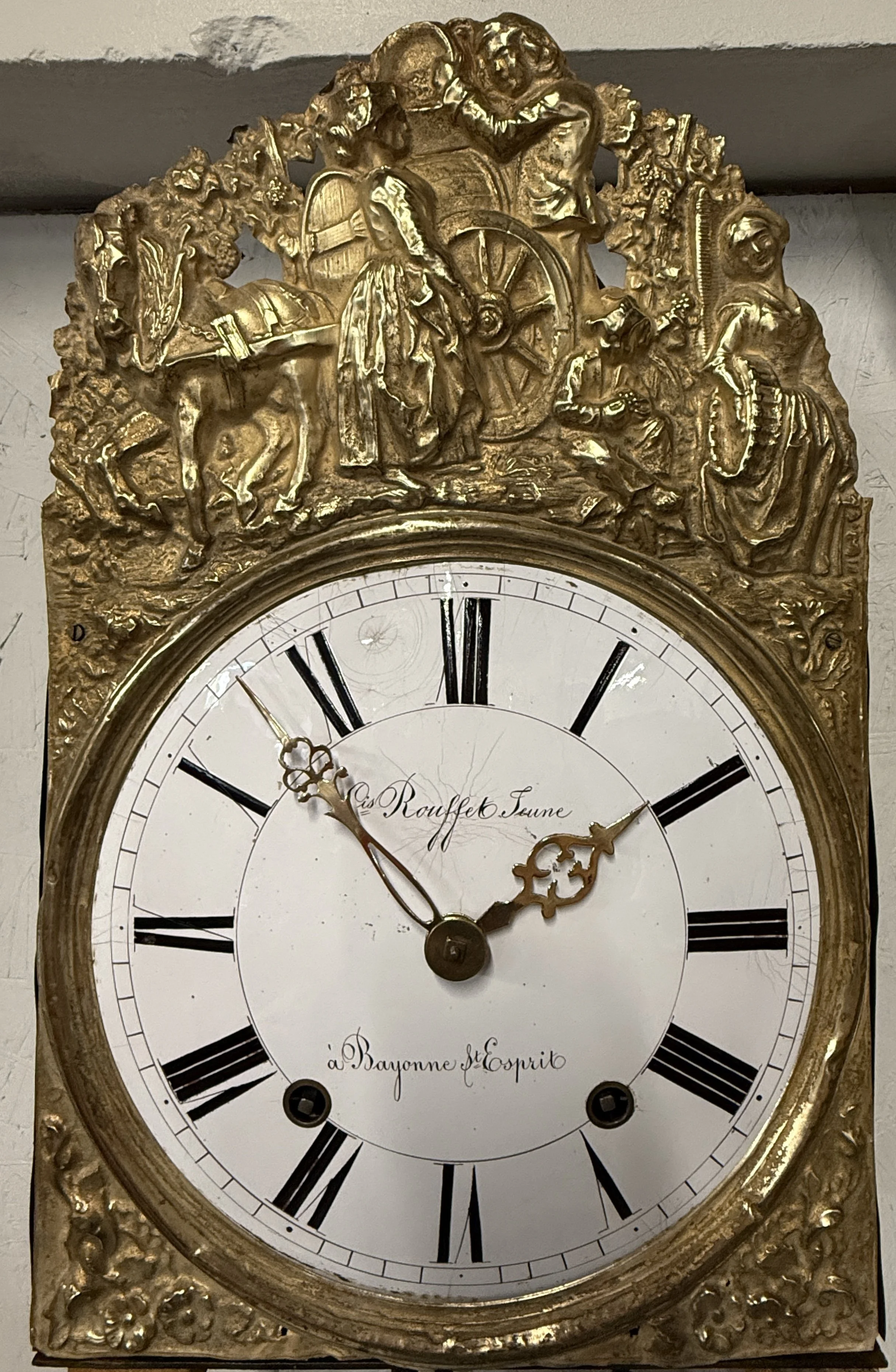 19th c. French Morbier Clock or Comtoise Mouvement