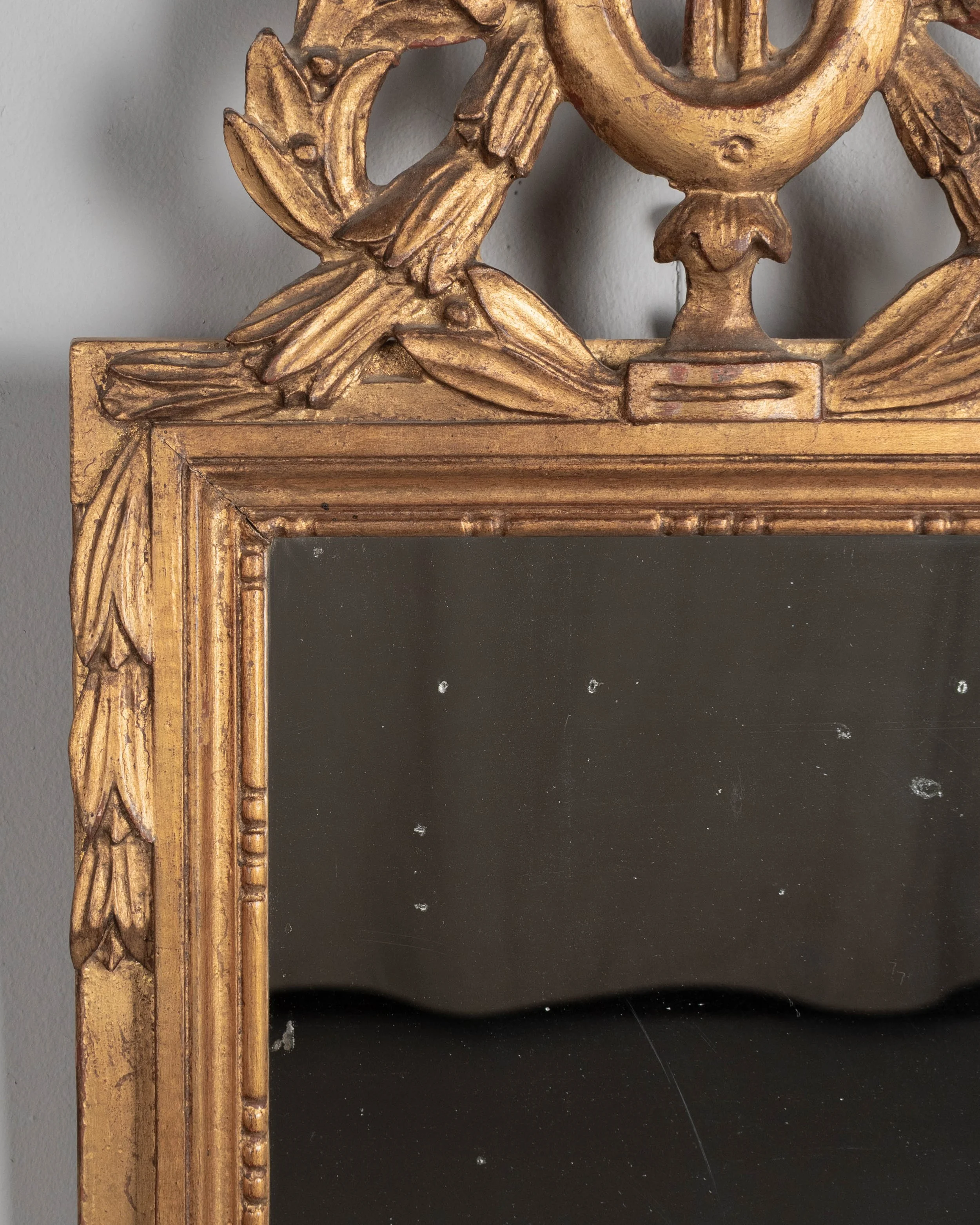 French Louis XVI Giltwood Bridal Mirror