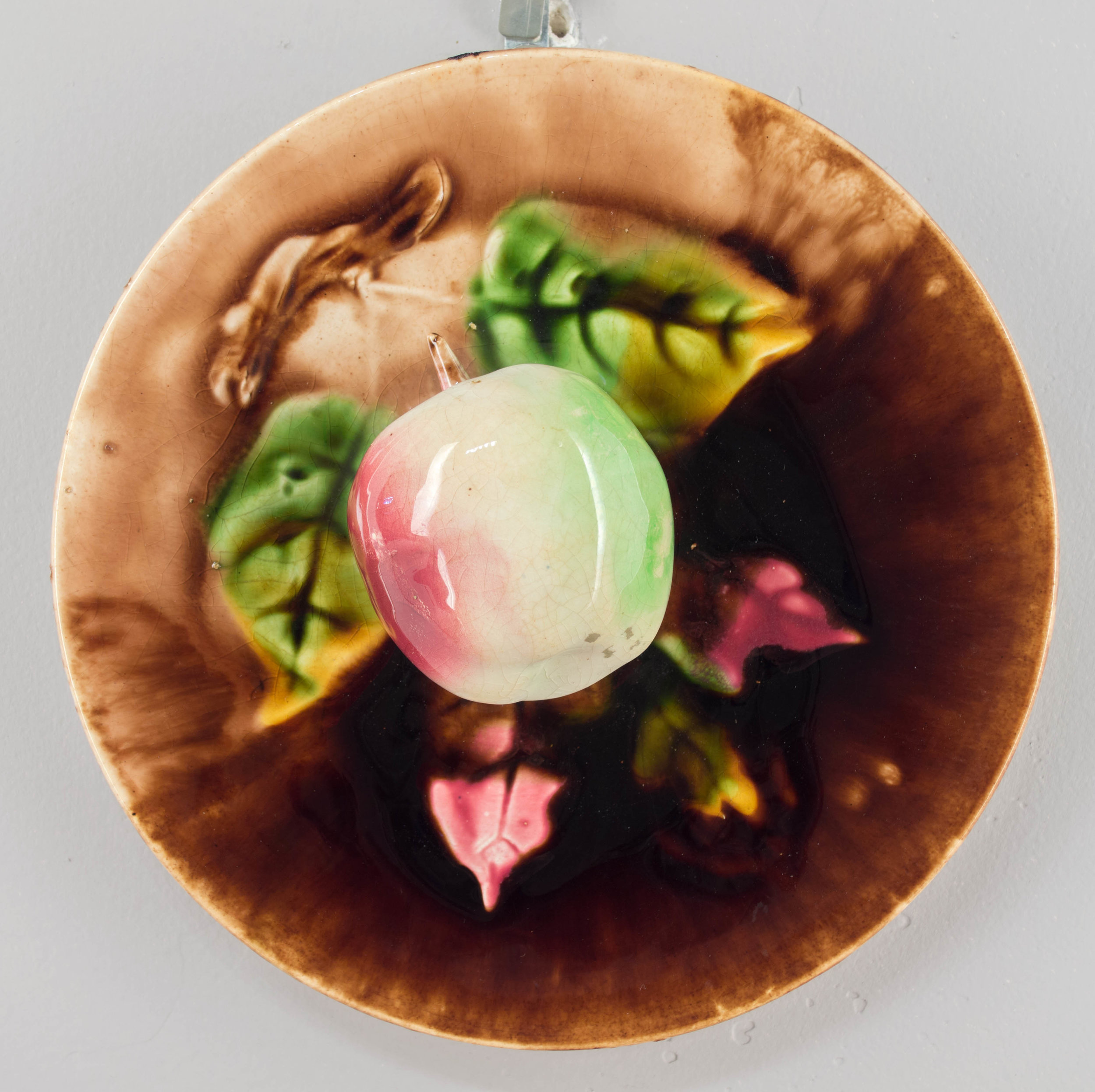 French Majolica Apple Plate From Fives Lille factory