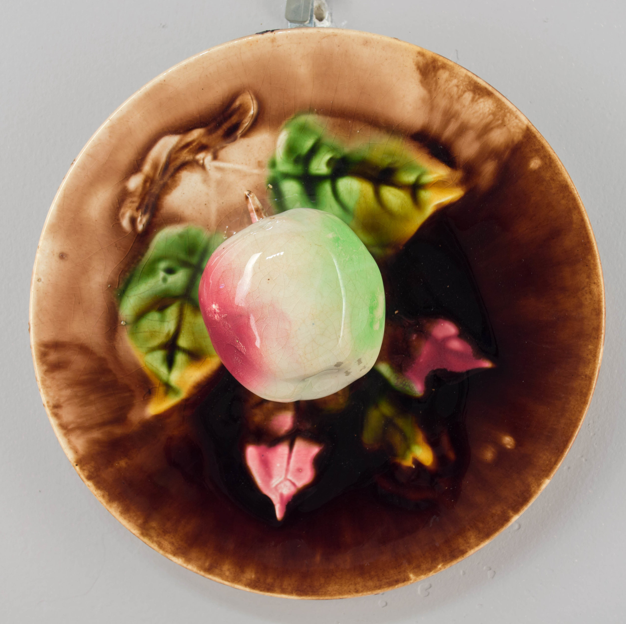 French Majolica Apple Plate From Fives Lille factory