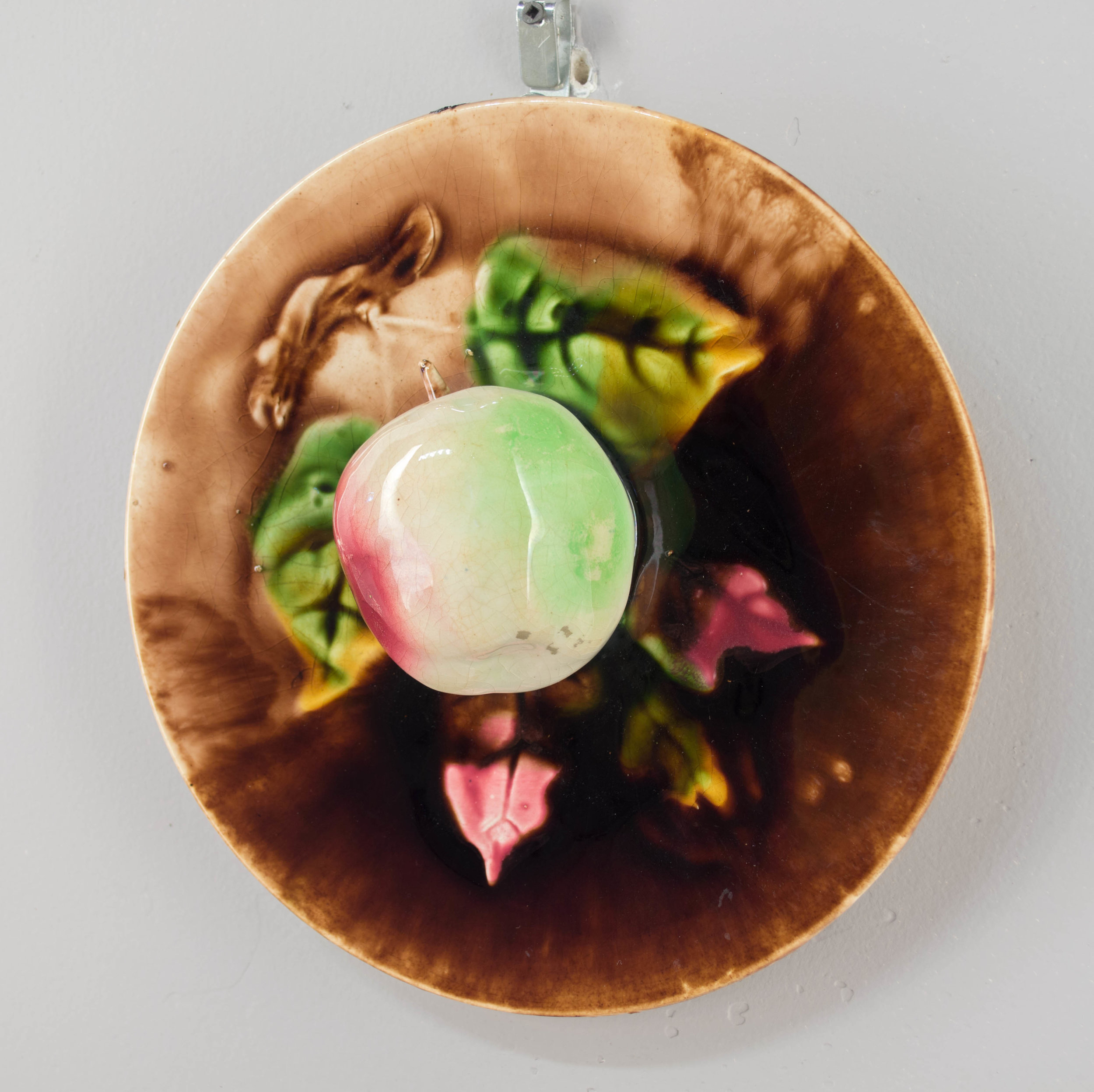 French Majolica Apple Plate From Fives Lille factory
