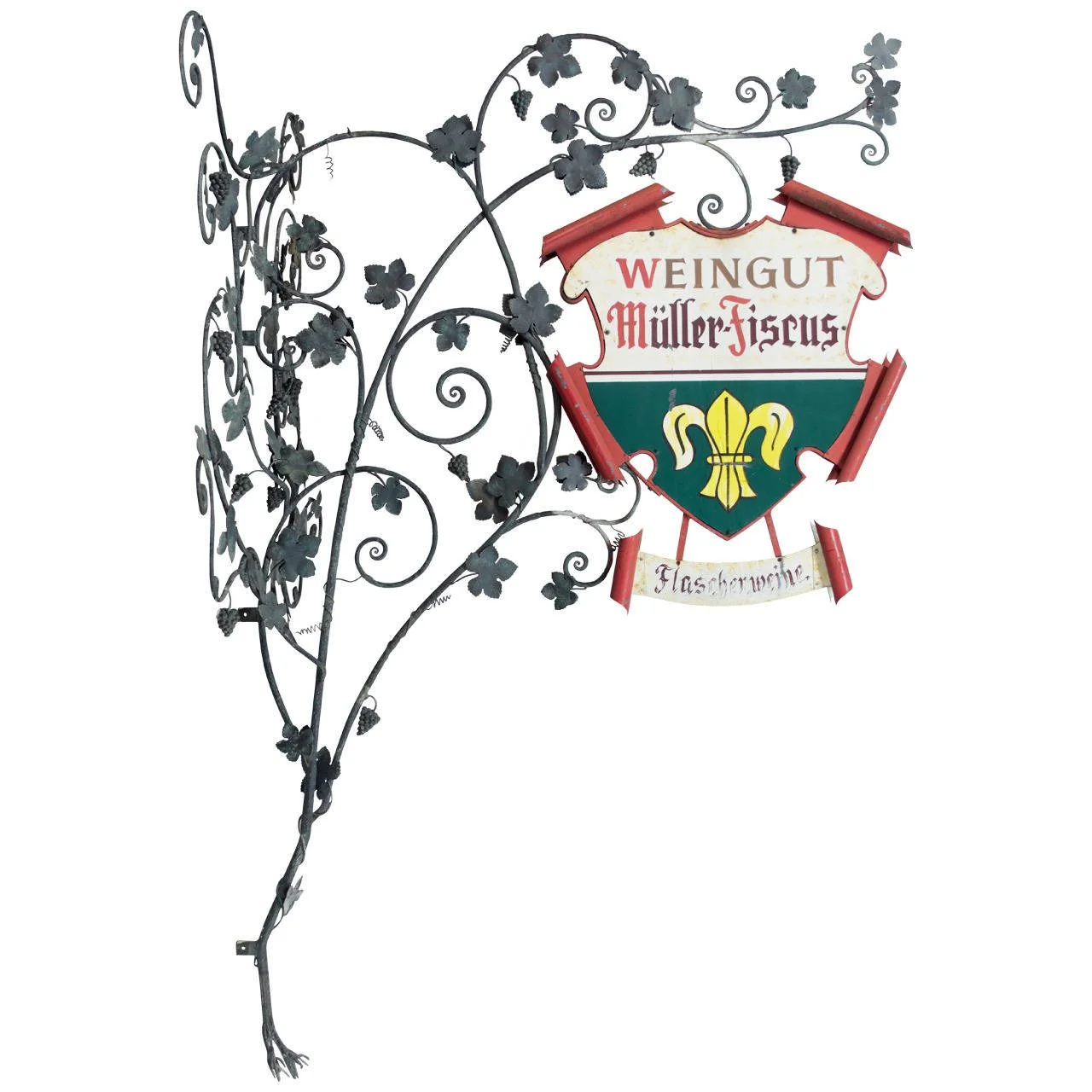Large Wrought Iron Winery Sign