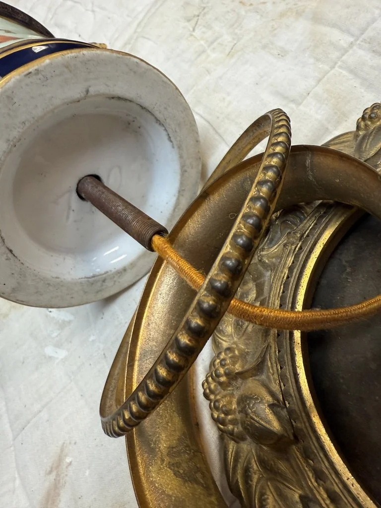 Pair of 19th Century French Vieux Paris Porcelain Lamps