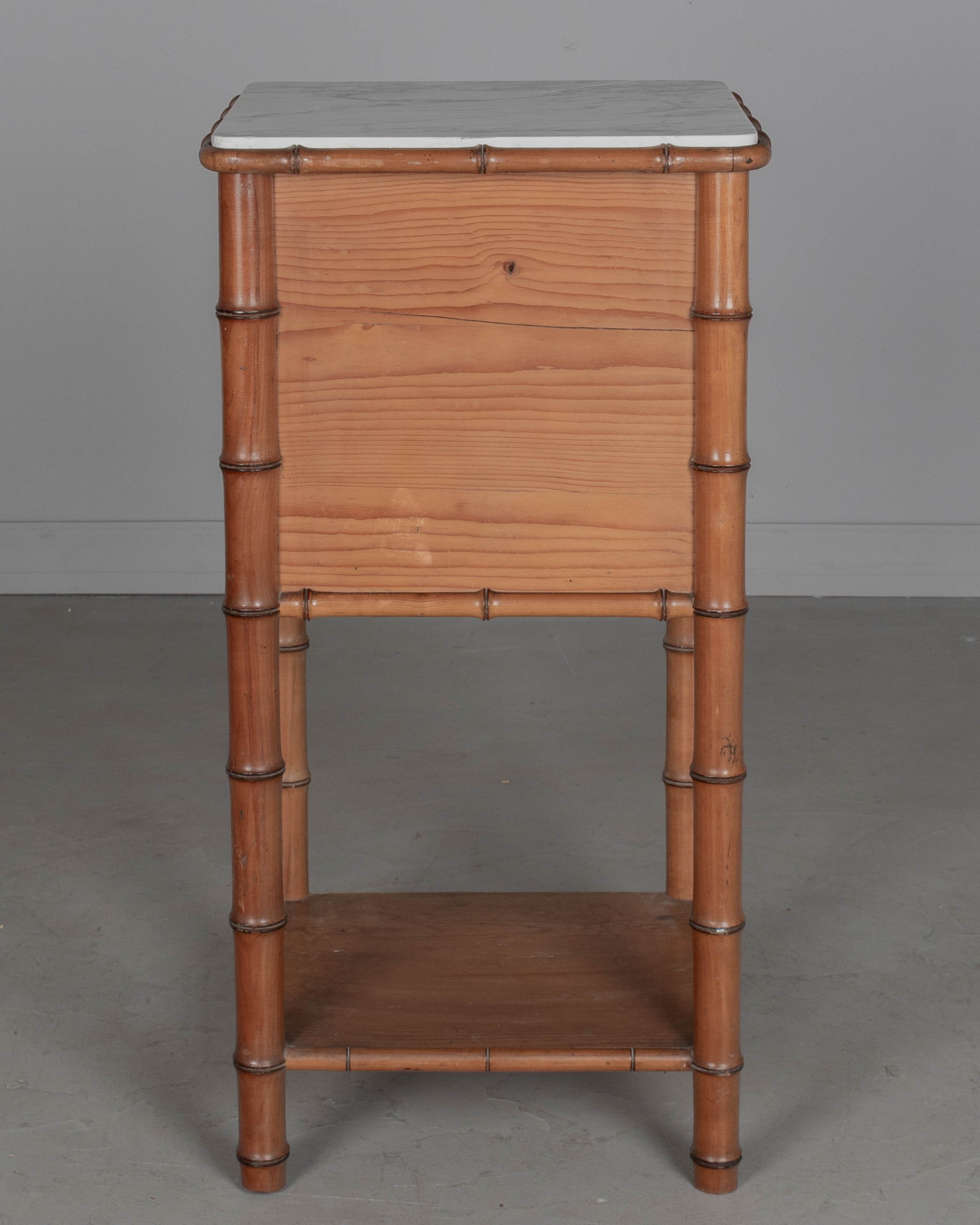 French Faux Bamboo Nightstand or Side Table