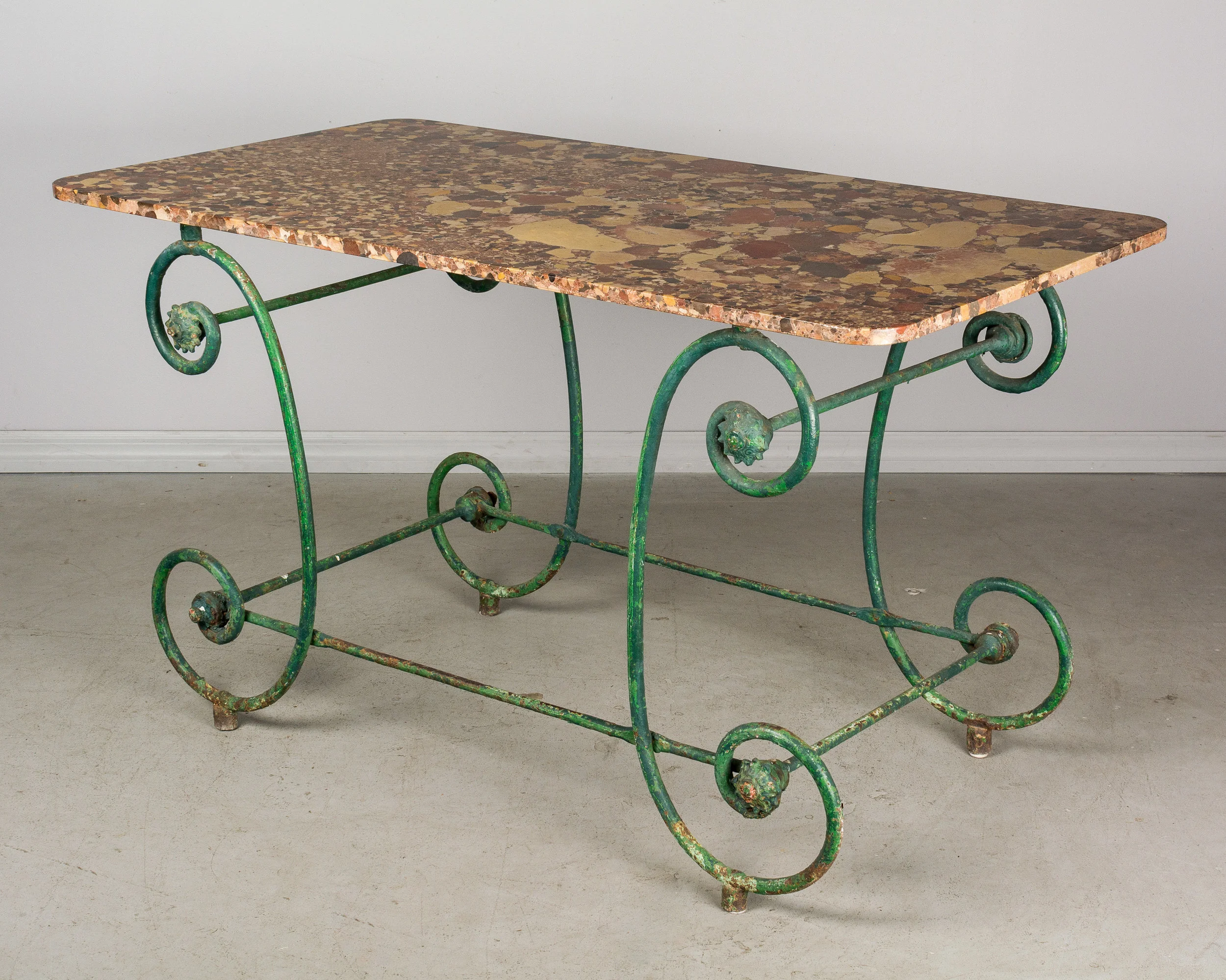 19th c. French Wrought Iron Garden Table