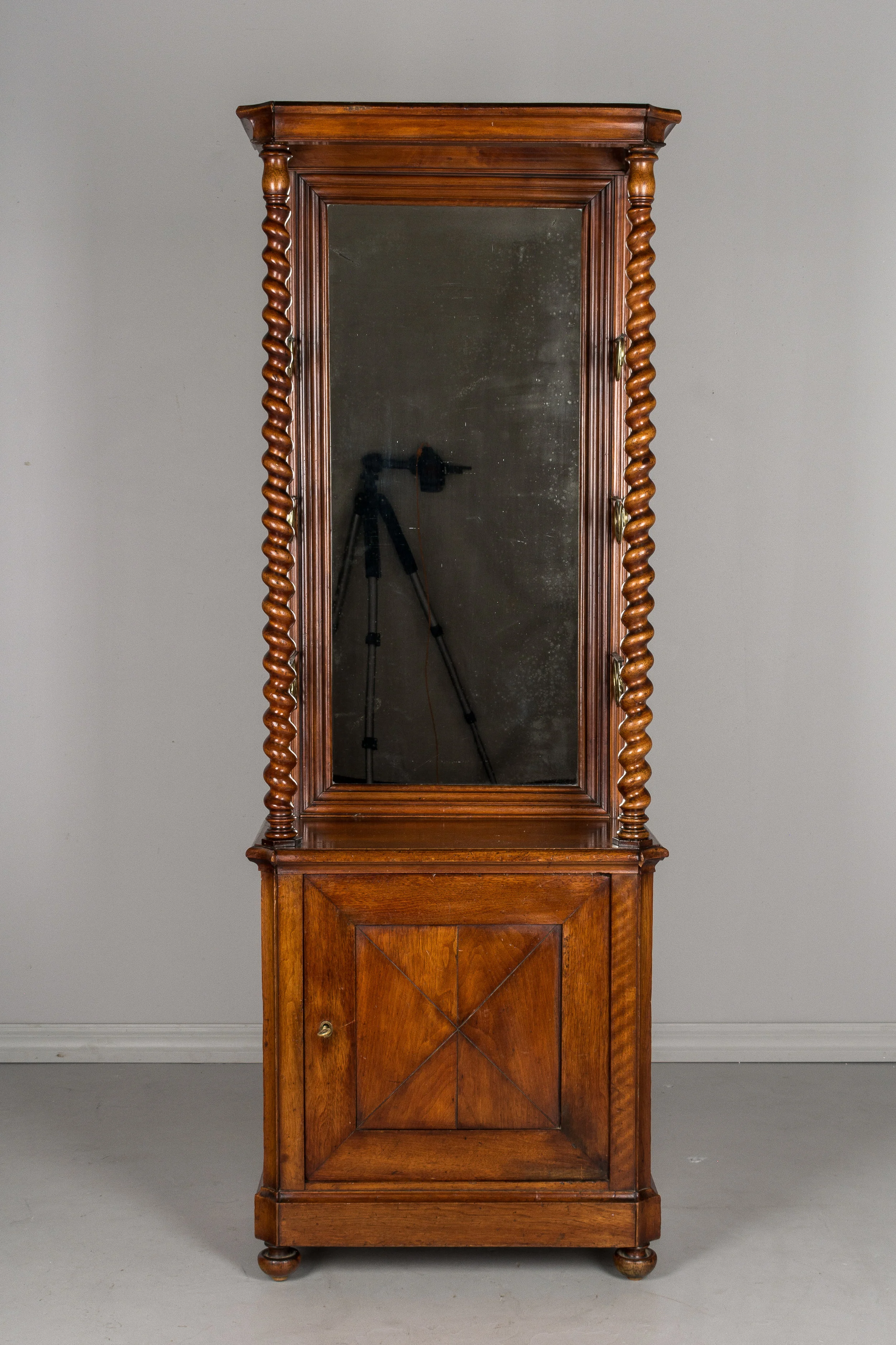 19th Century French Mahogany Cabinet with Shelves